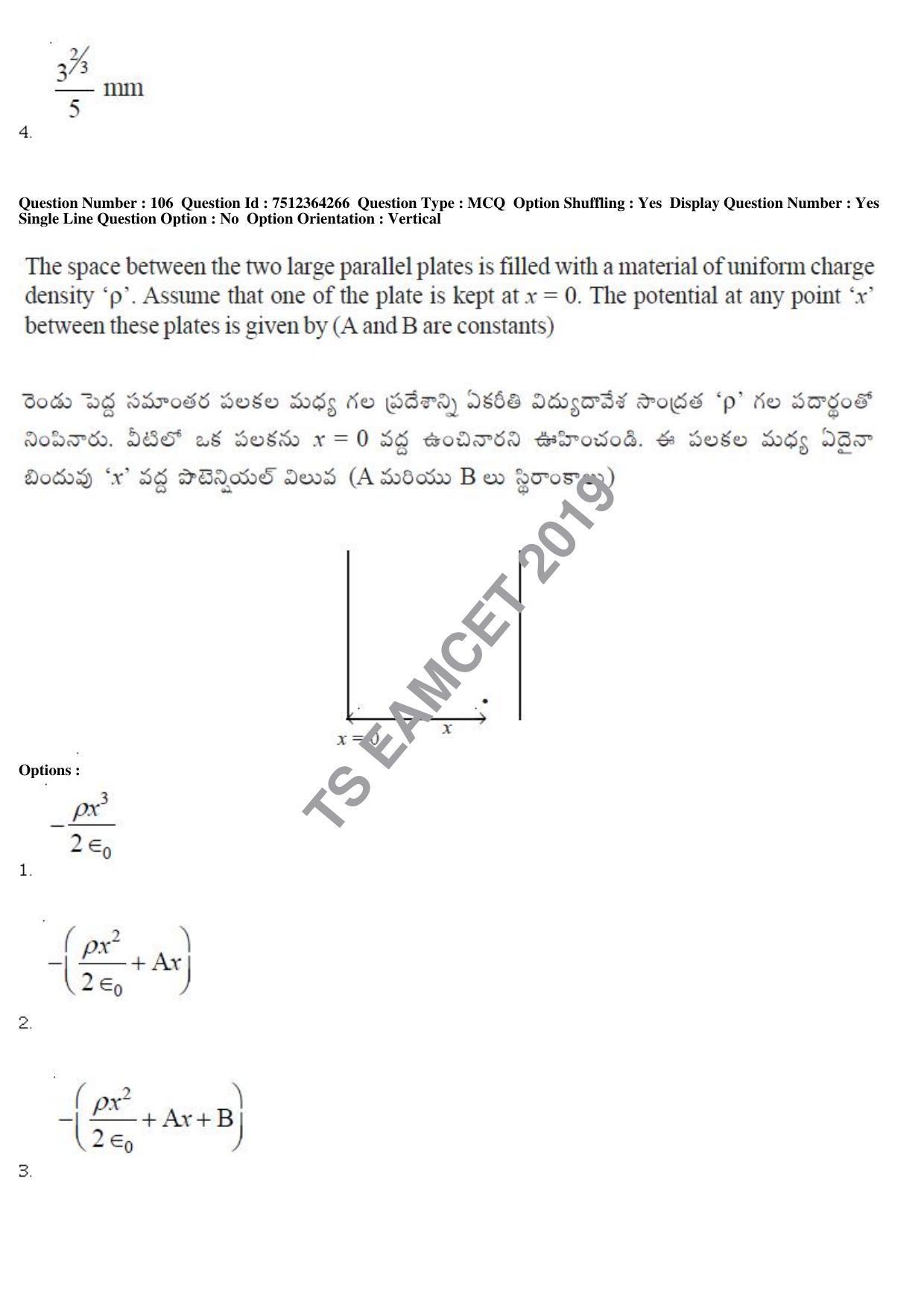 TS EAMCET 2019 Engineering Question Paper with Key (3 May 2019 Forenoon) - Page 73