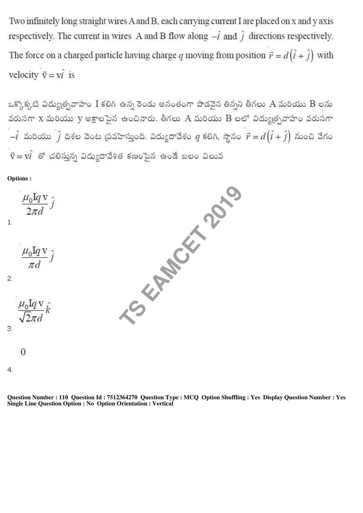 TS EAMCET 2019 Engineering Question Paper with Key (3 May 2019 Forenoon) - Page 76