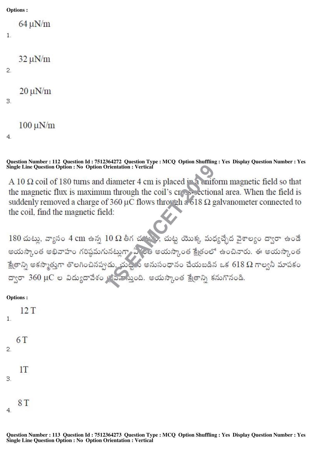 TS EAMCET 2019 Engineering Question Paper with Key (3 May 2019 Forenoon) - Page 78