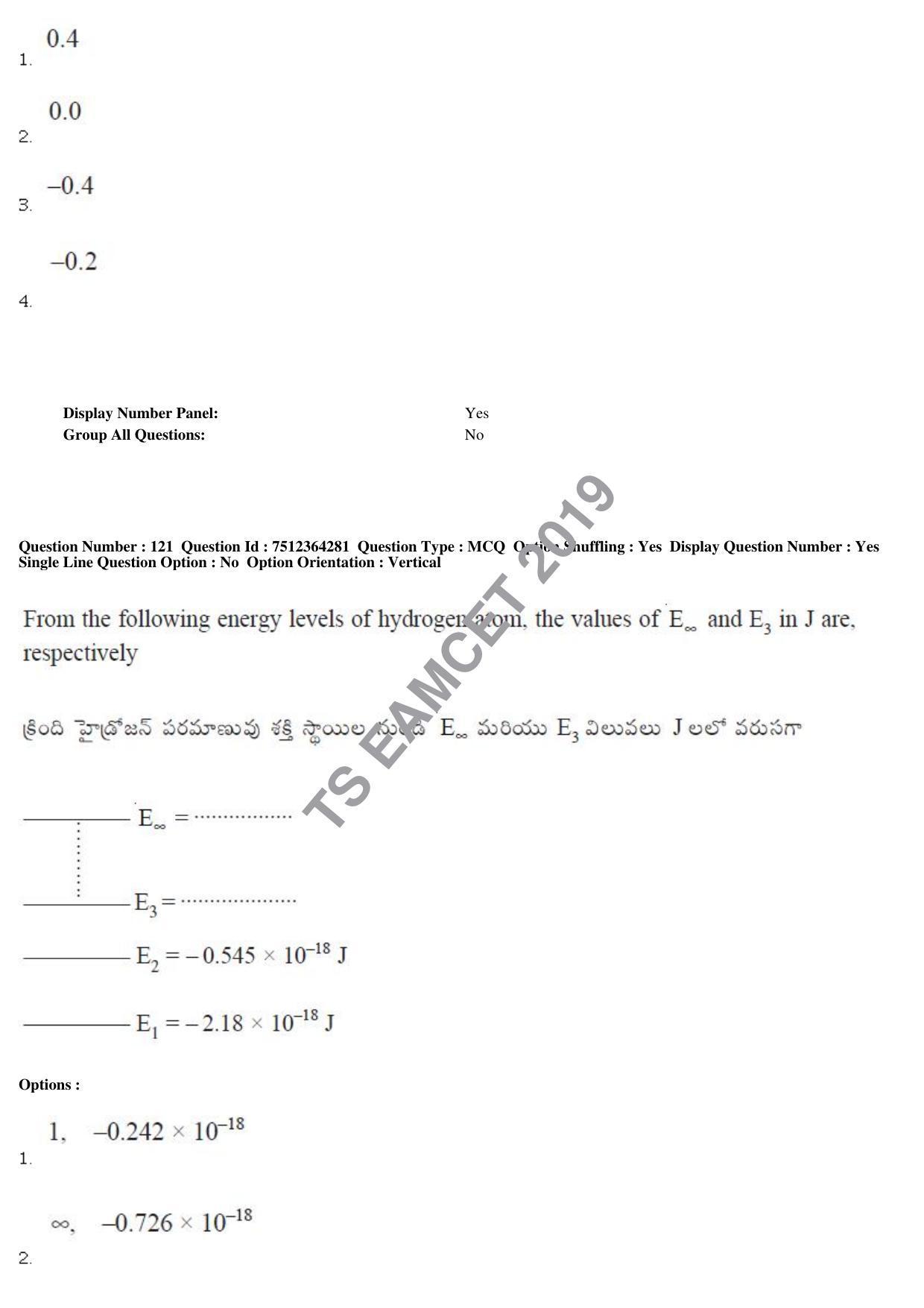 TS EAMCET 2019 Engineering Question Paper with Key (3 May 2019 Forenoon) - Page 84