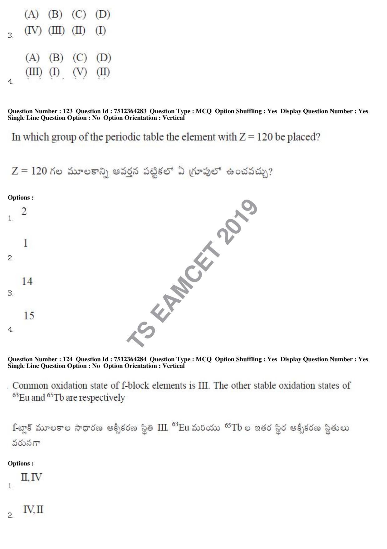 TS EAMCET 2019 Engineering Question Paper with Key (3 May 2019 Forenoon) - Page 86