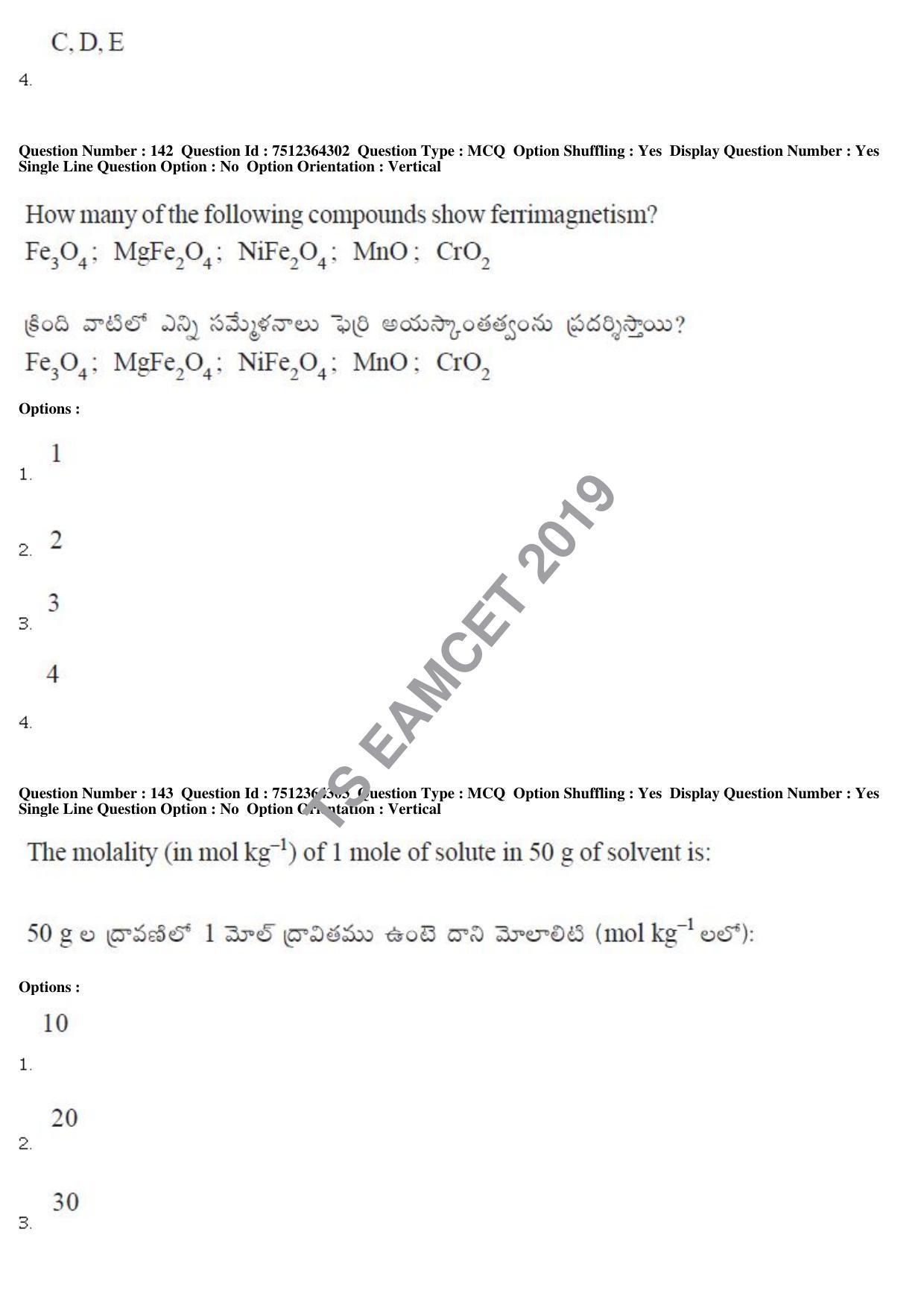 TS EAMCET 2019 Engineering Question Paper with Key (3 May 2019 Forenoon) - Page 97