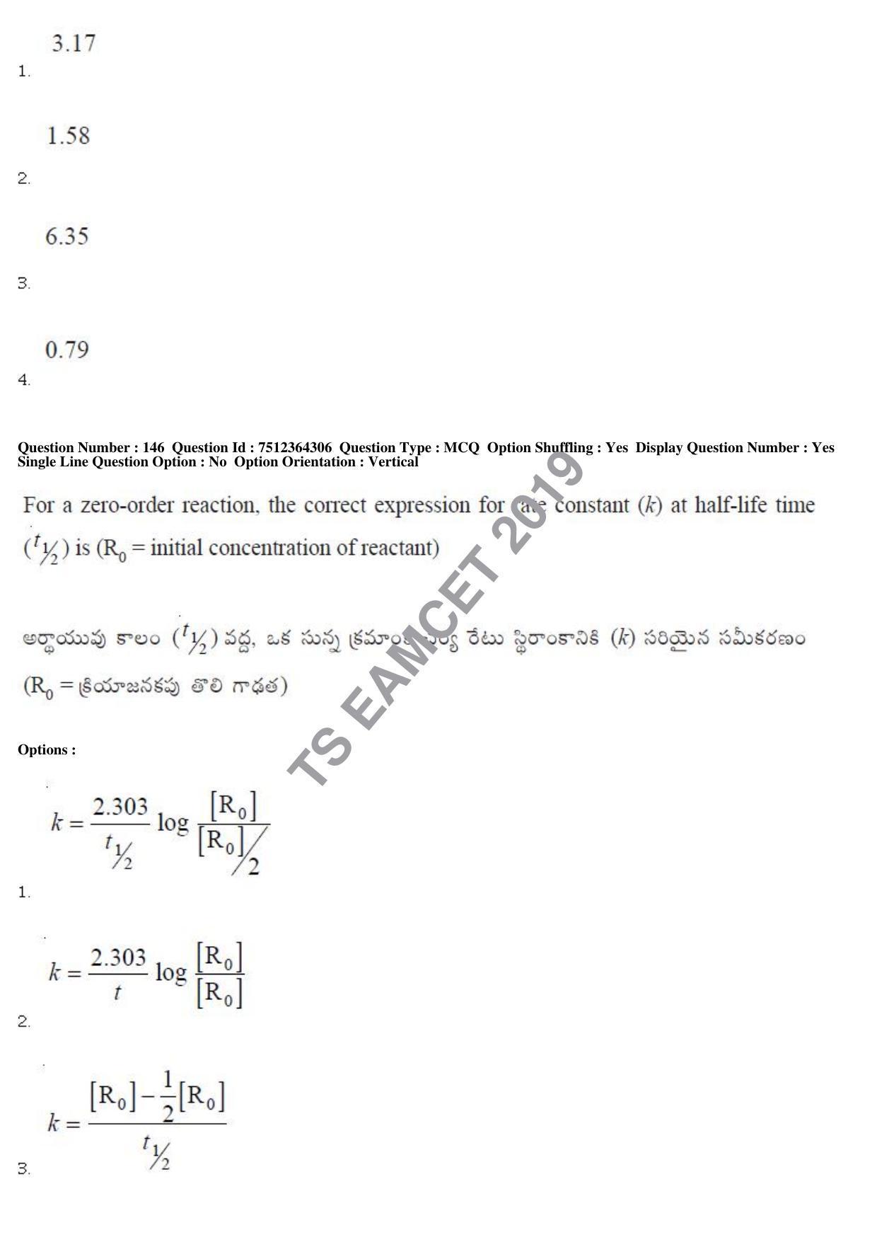 TS EAMCET 2019 Engineering Question Paper with Key (3 May 2019 Forenoon) - Page 99