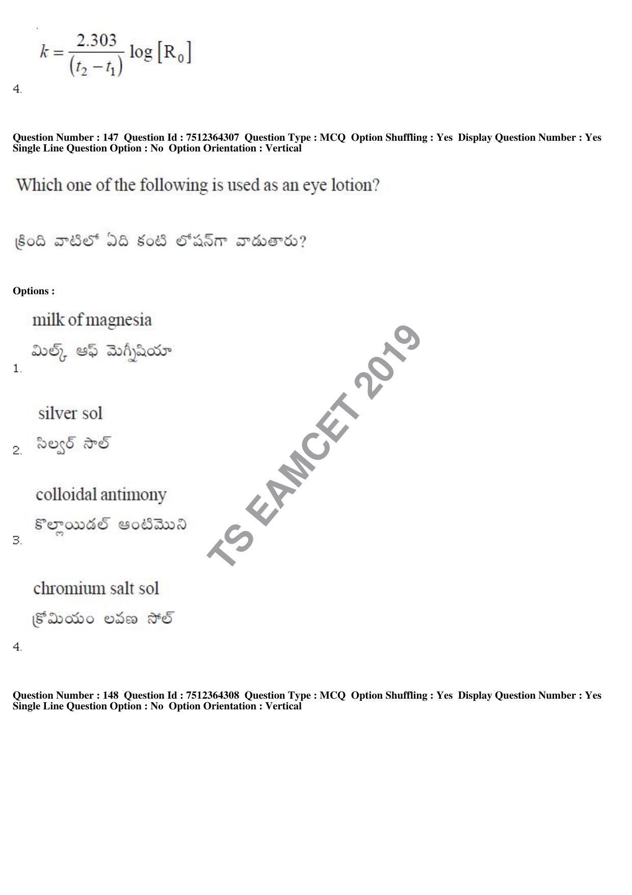 TS EAMCET 2019 Engineering Question Paper with Key (3 May 2019 Forenoon) - Page 100