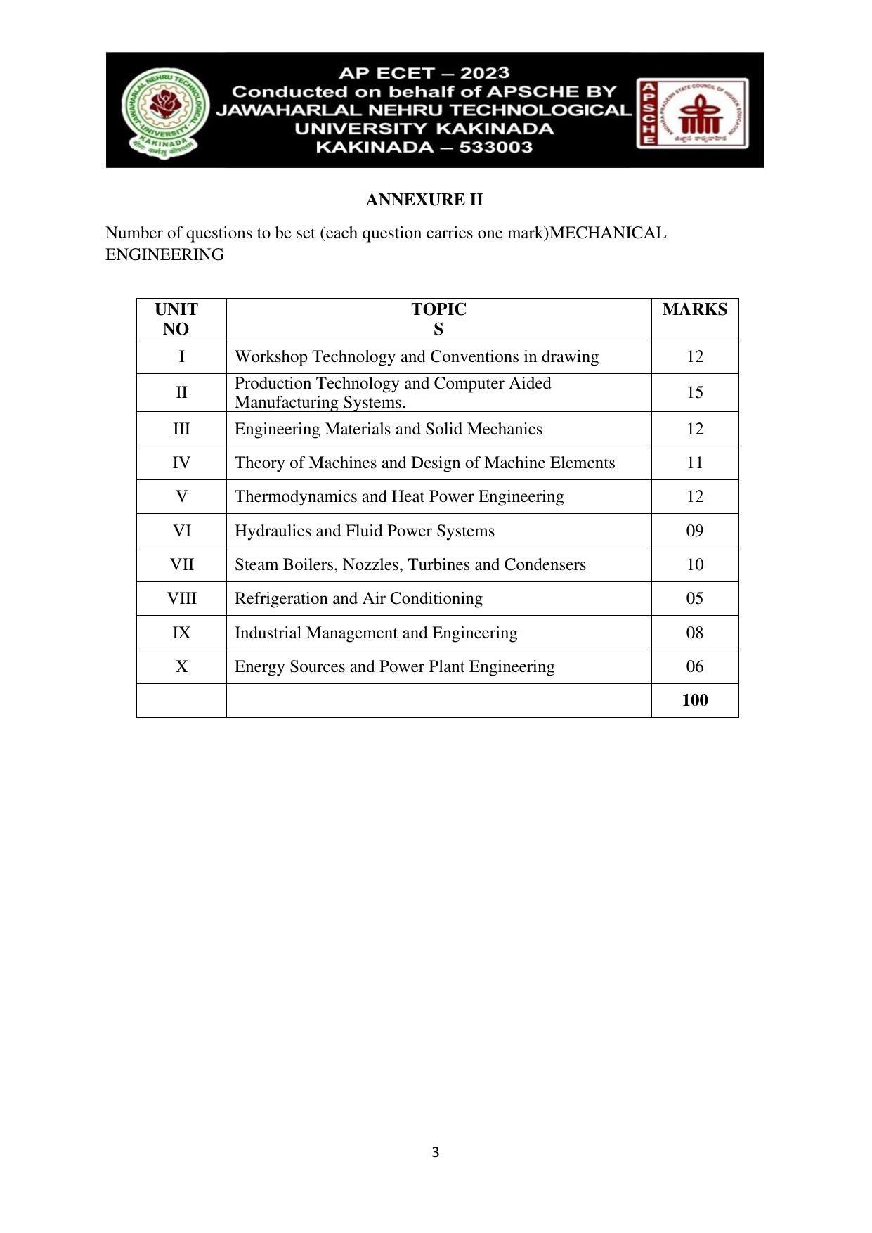 AP ECET MECHANICAL ENGINEERING Syllabus - Page 3