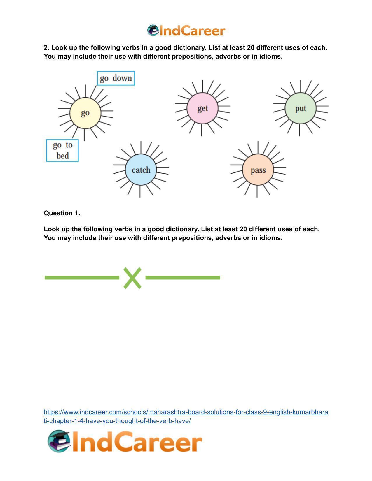 Maharashtra Board Solutions for Class 9- English Kumarbharati: Chapter 1.4- Have you thought of the verb ‘have’ … - Page 4