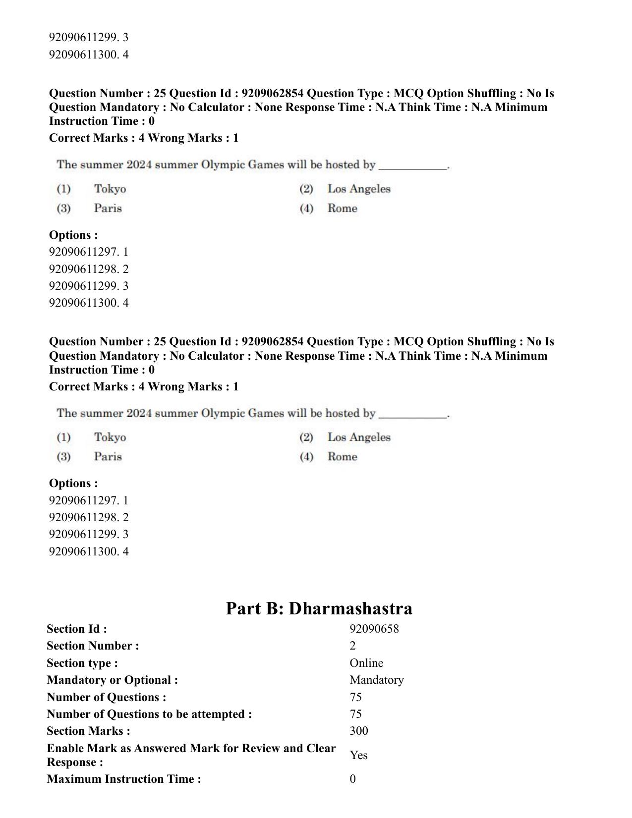 CUET PG 2023: ACQP07 – Dharmashastra (BHU) (Eng.)-Shift 3 (06-06-2023) Question Paper - Page 40