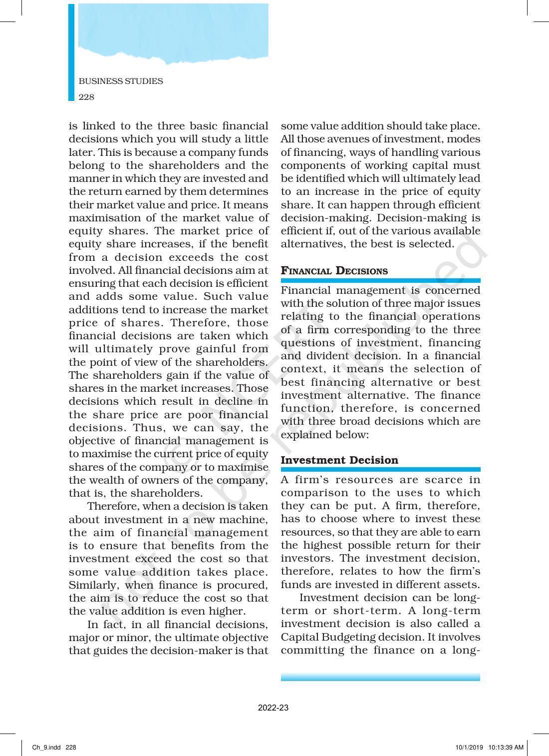 NCERT Book for Class 12 Business Studies Chapter 9 Financial Management - Page 4