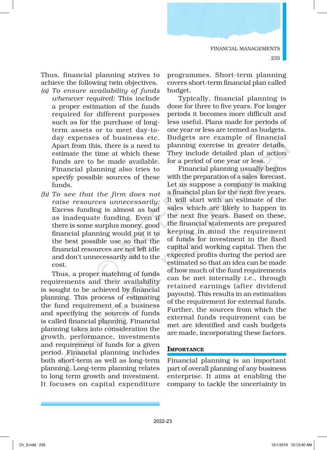 NCERT Book for Class 12 Business Studies Chapter 9 Financial Management - Page 11