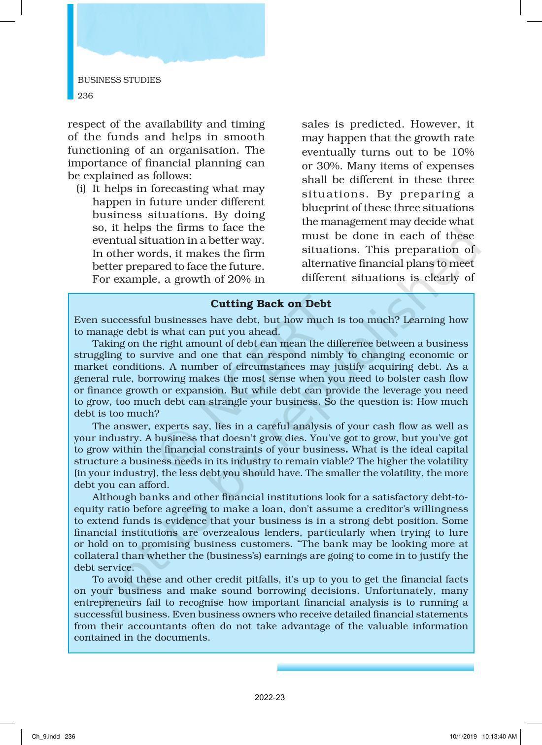 NCERT Book for Class 12 Business Studies Chapter 9 Financial Management - Page 12