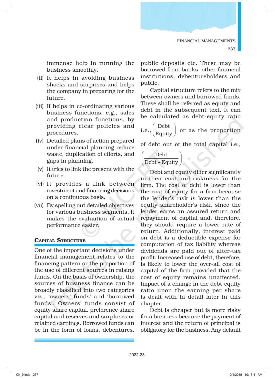 NCERT Book for Class 12 Business Studies Chapter 9 Financial Management - Page 13