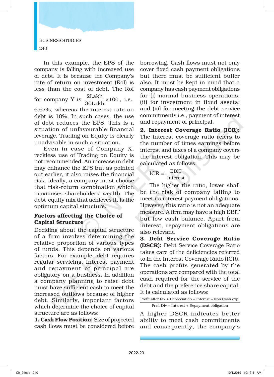 NCERT Book for Class 12 Business Studies Chapter 9 Financial Management - Page 16