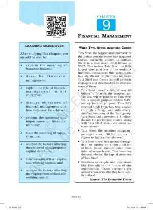 NCERT Book for Class 12 Business Studies Chapter 9 Financial Management