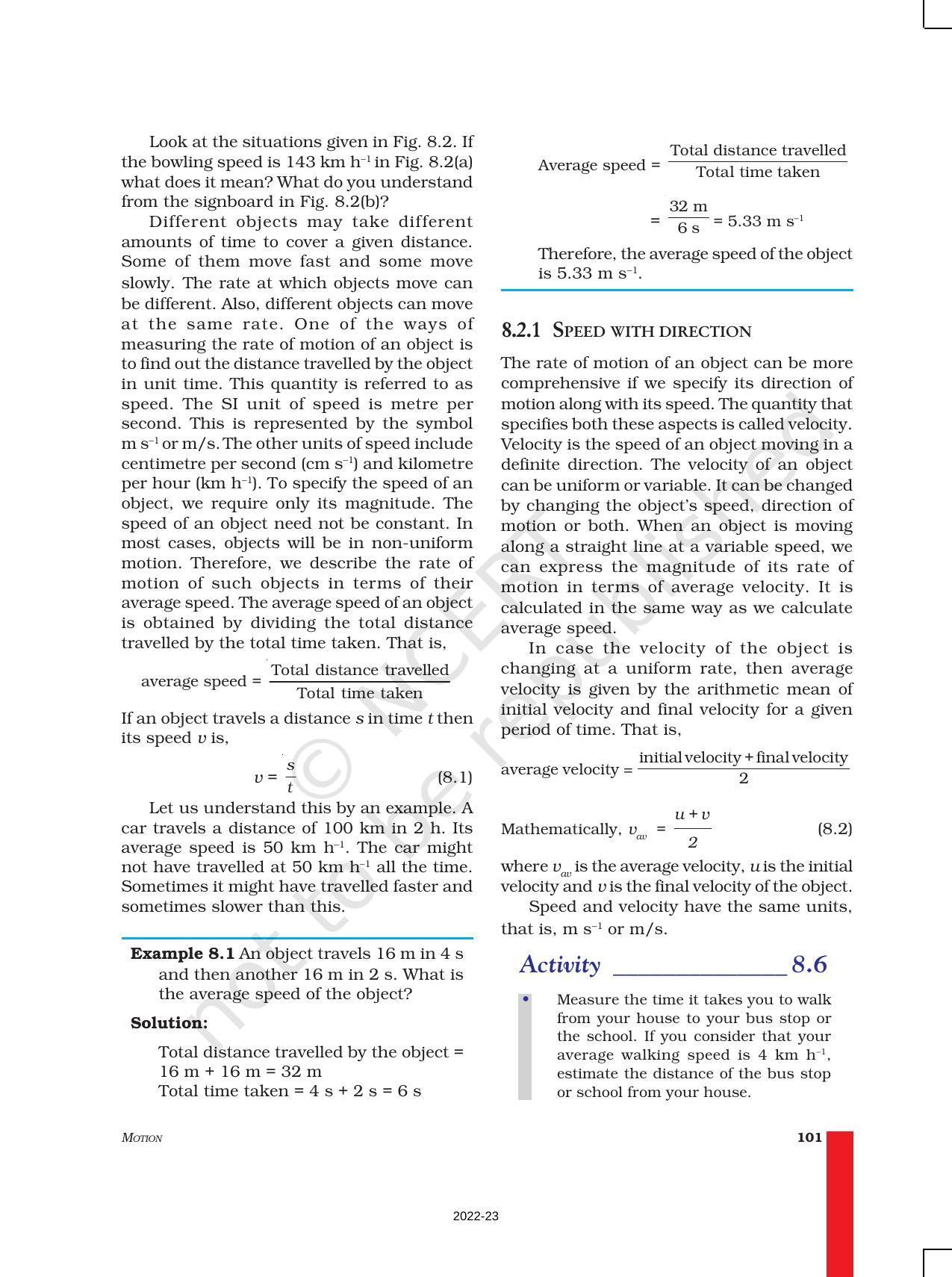 NCERT Book for Class 9 Science Chapter 8 Motion - Page 4