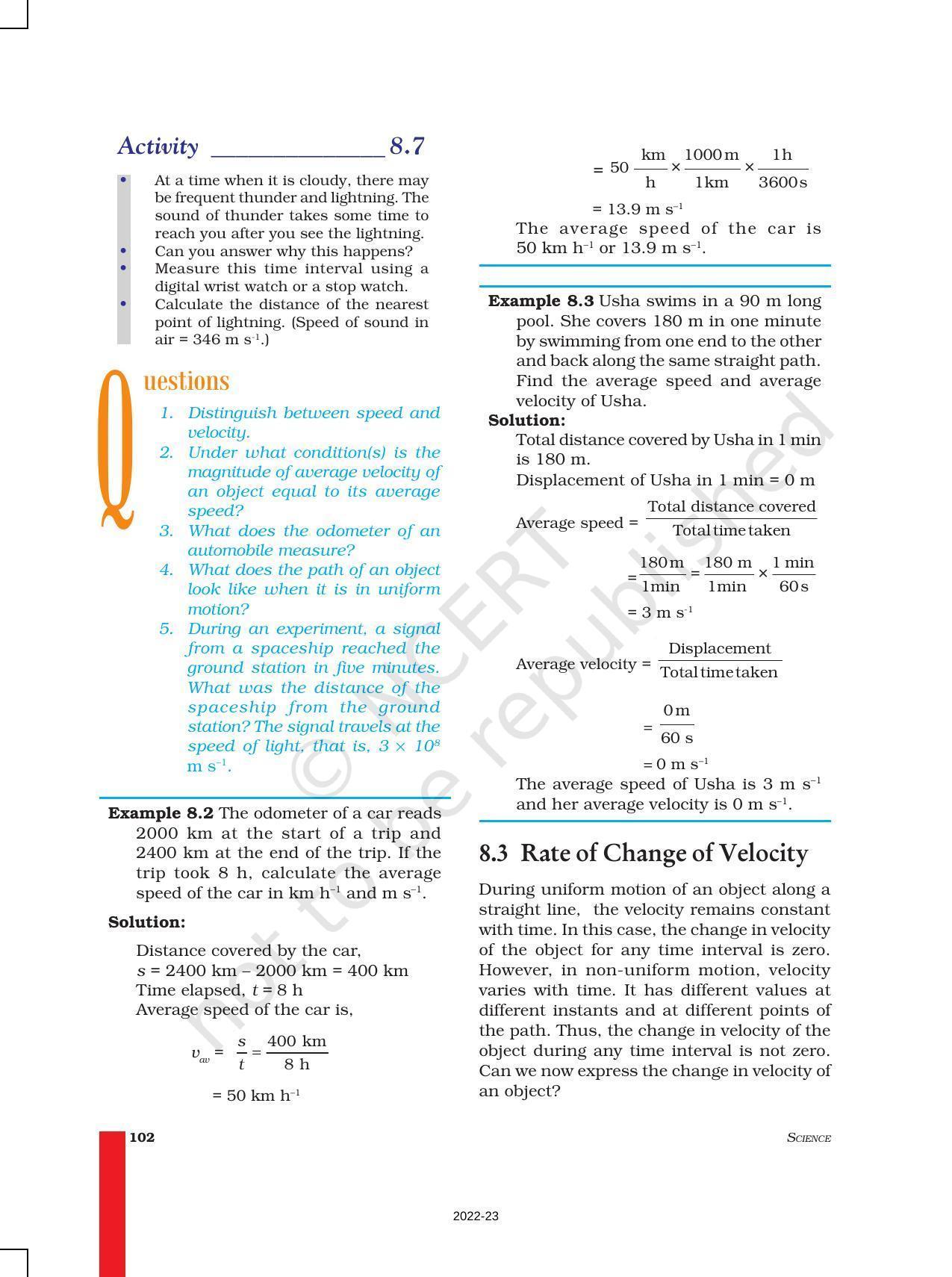 NCERT Book for Class 9 Science Chapter 8 Motion - Page 5