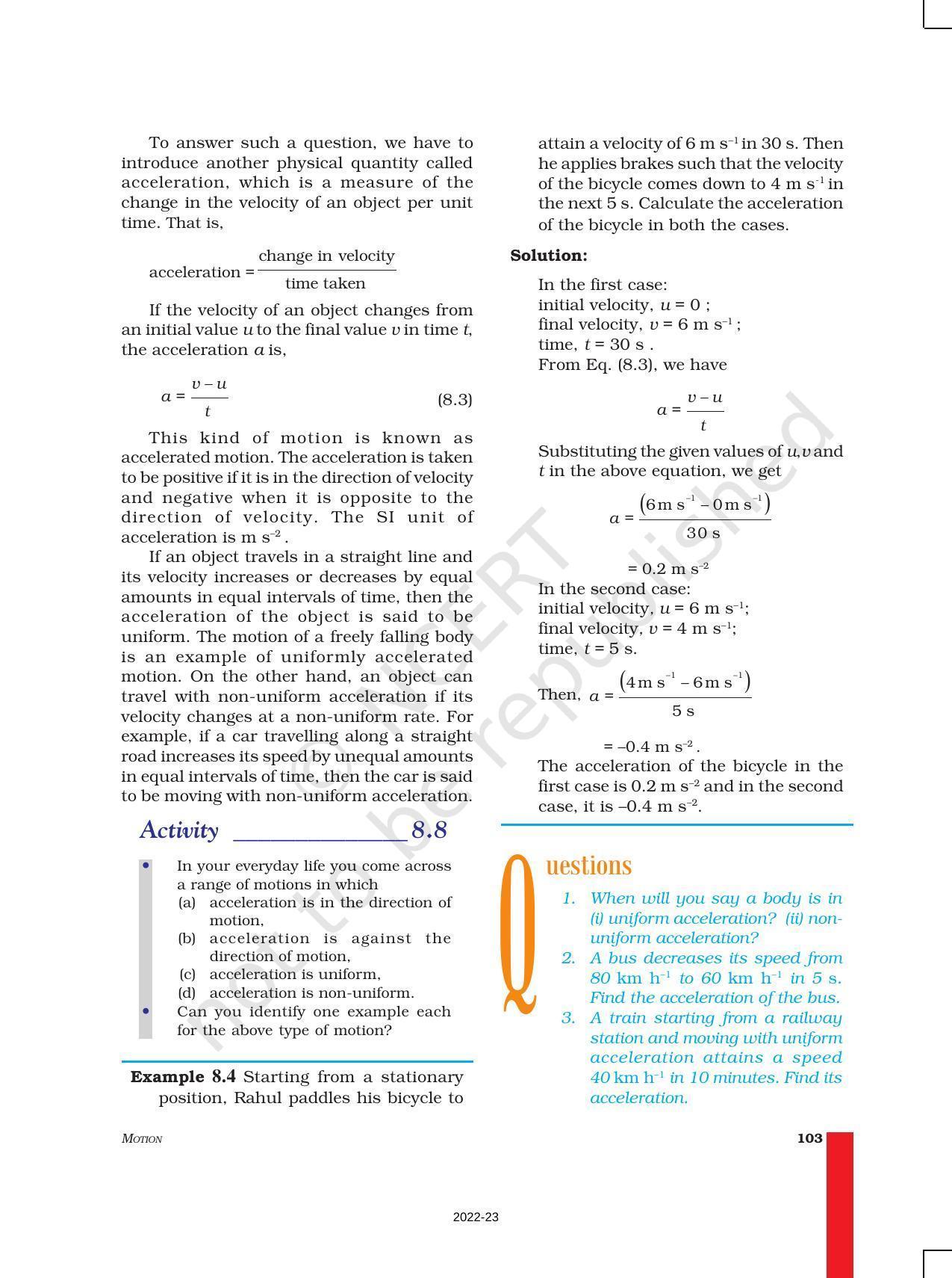 NCERT Book for Class 9 Science Chapter 8 Motion - Page 6