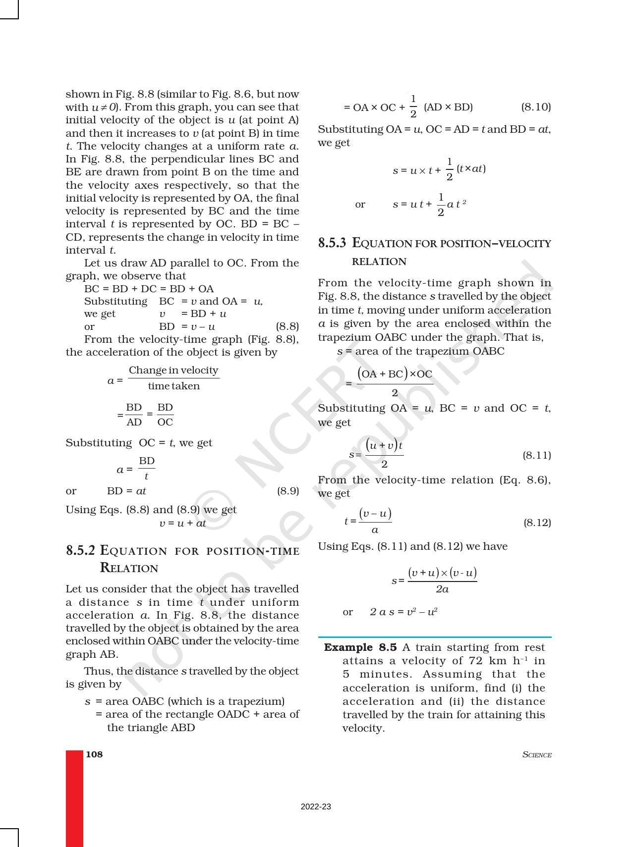 NCERT Book for Class 9 Science Chapter 8 Motion - Page 11