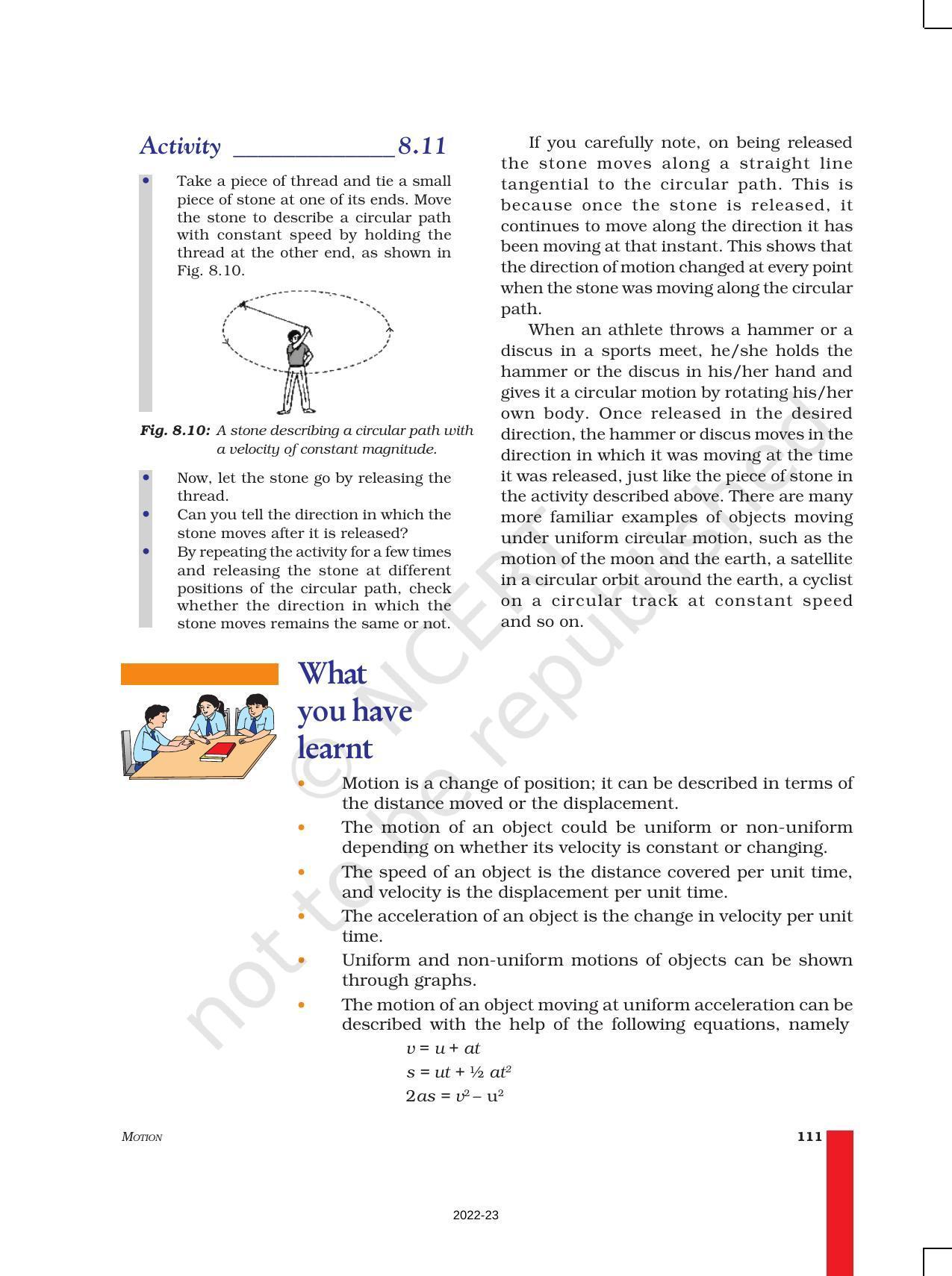 NCERT Book for Class 9 Science Chapter 8 Motion - Page 14