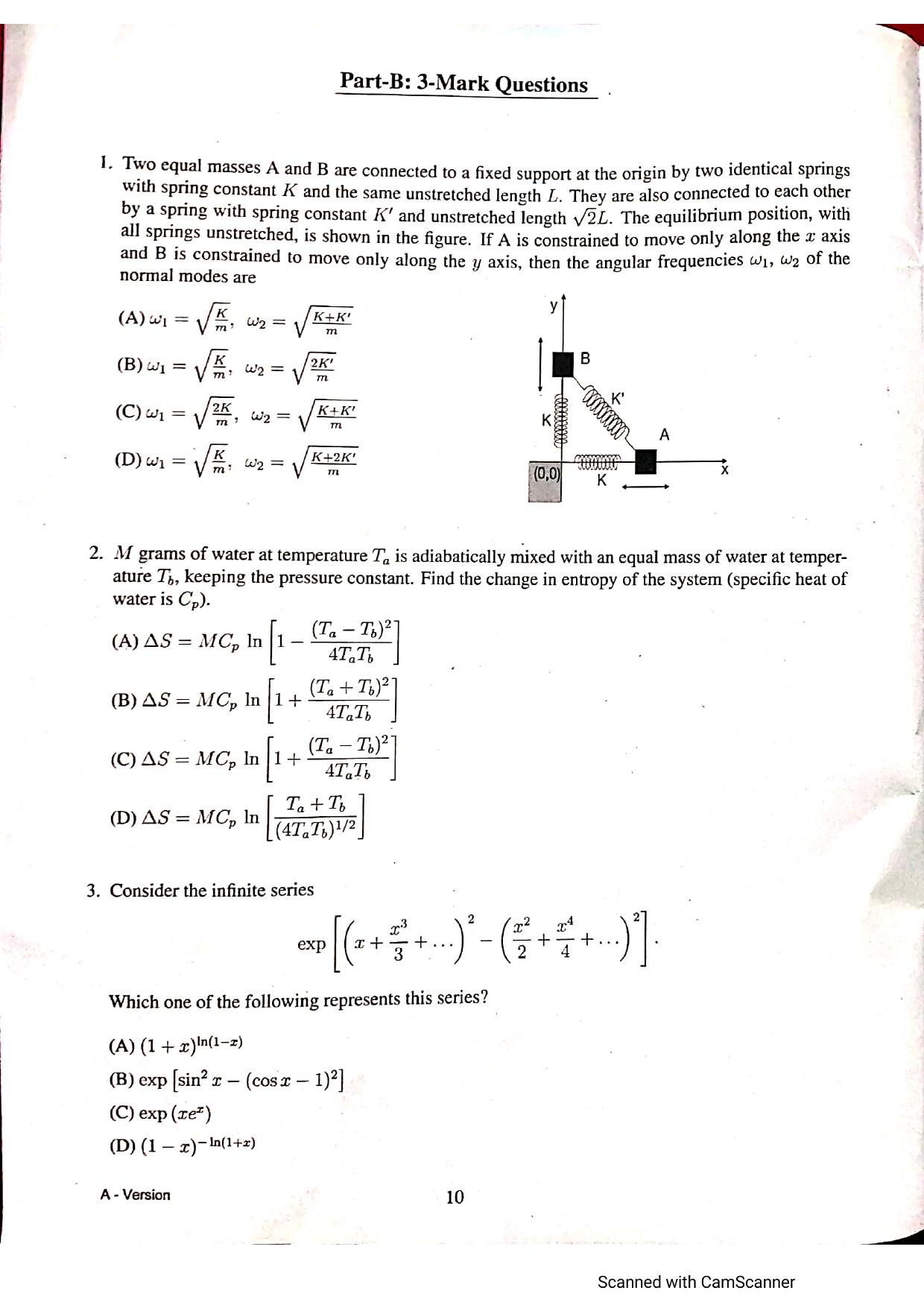 JEST 2021 Physics Question Paper with Answer key - Page 10
