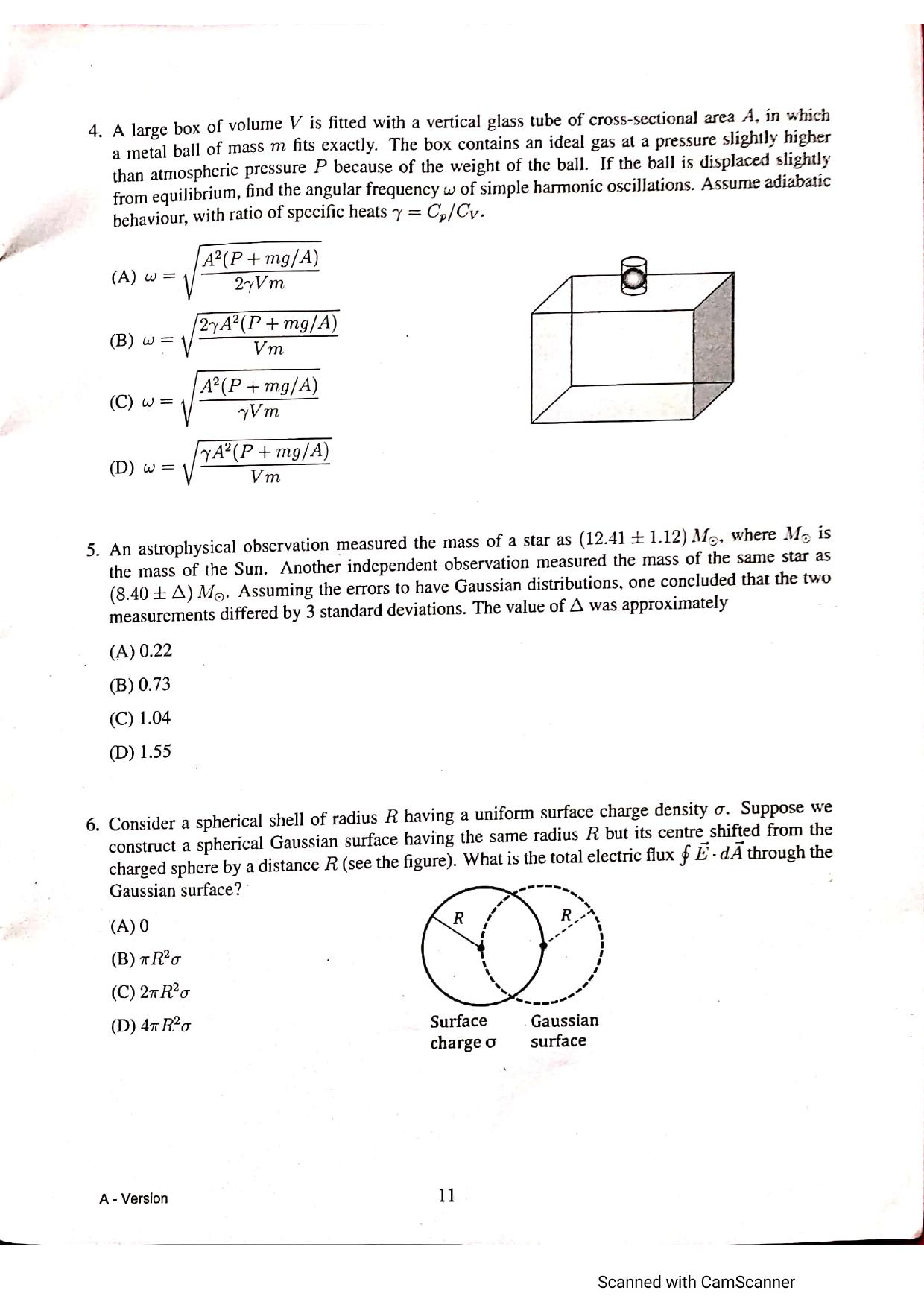 JEST 2021 Physics Question Paper with Answer key - Page 11