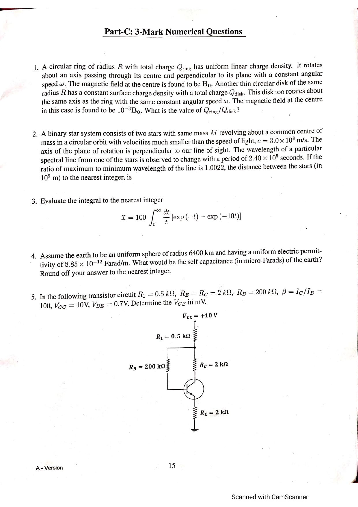 JEST 2021 Physics Question Paper with Answer key - Page 15