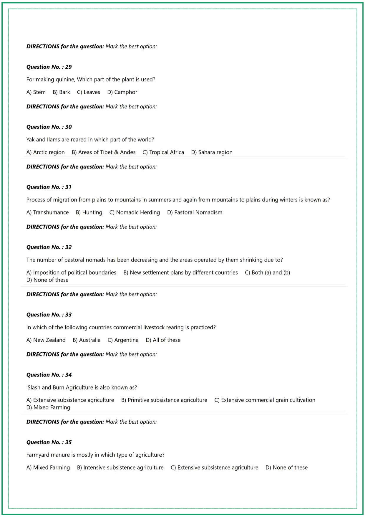 CUET Geography Sample Paper - Page 5