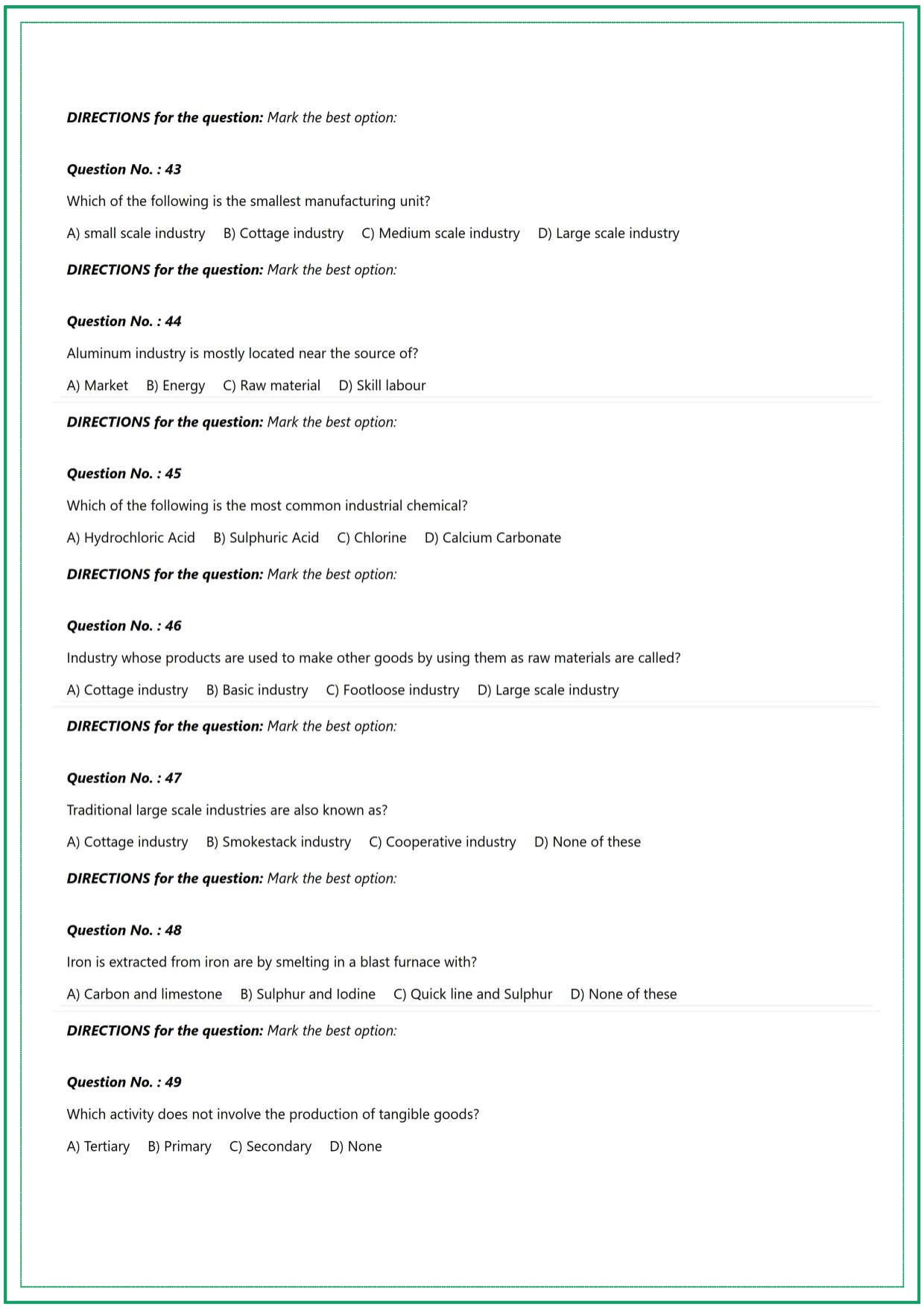 CUET Geography Sample Paper - Page 7