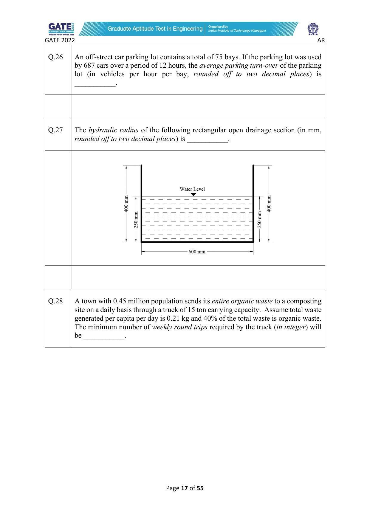GATE 2022 Architecture and Planning (AR) Question Paper - Page 17