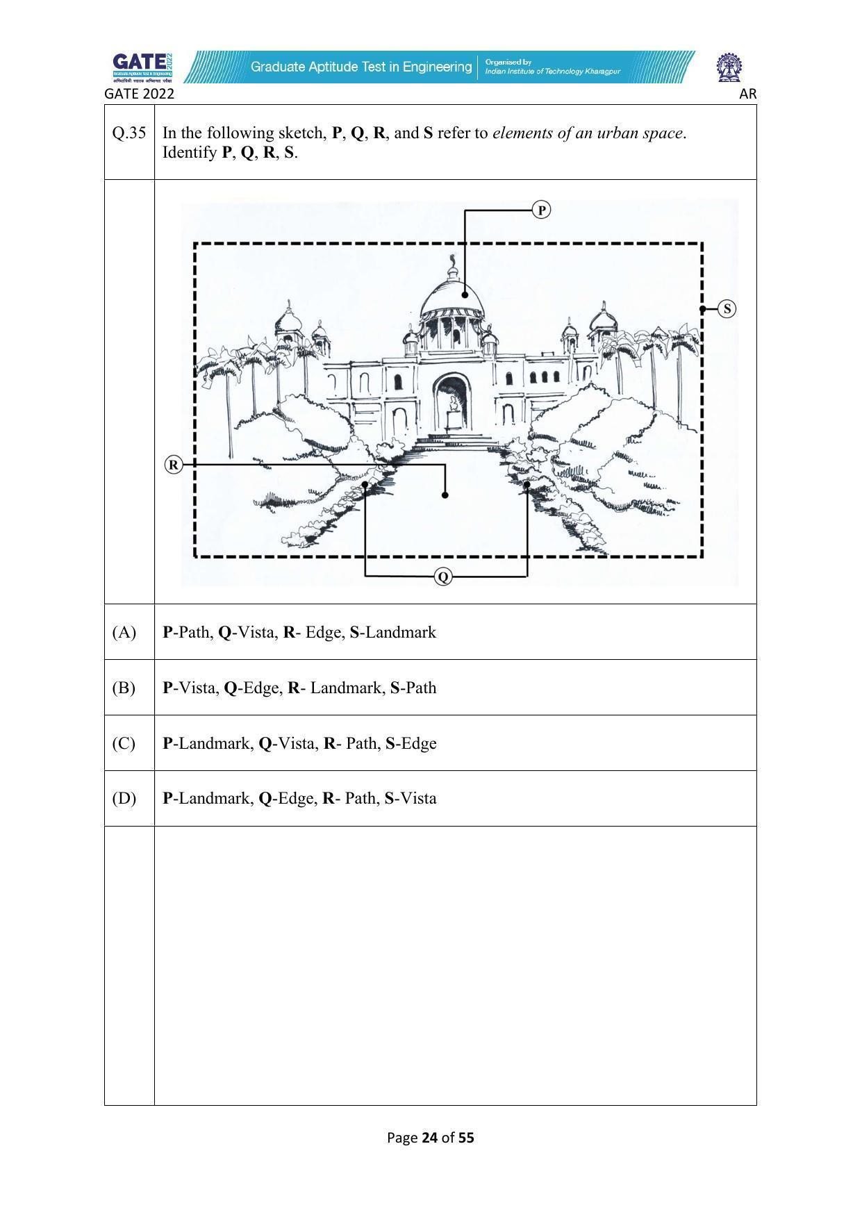 GATE 2022 Architecture and Planning (AR) Question Paper - Page 24
