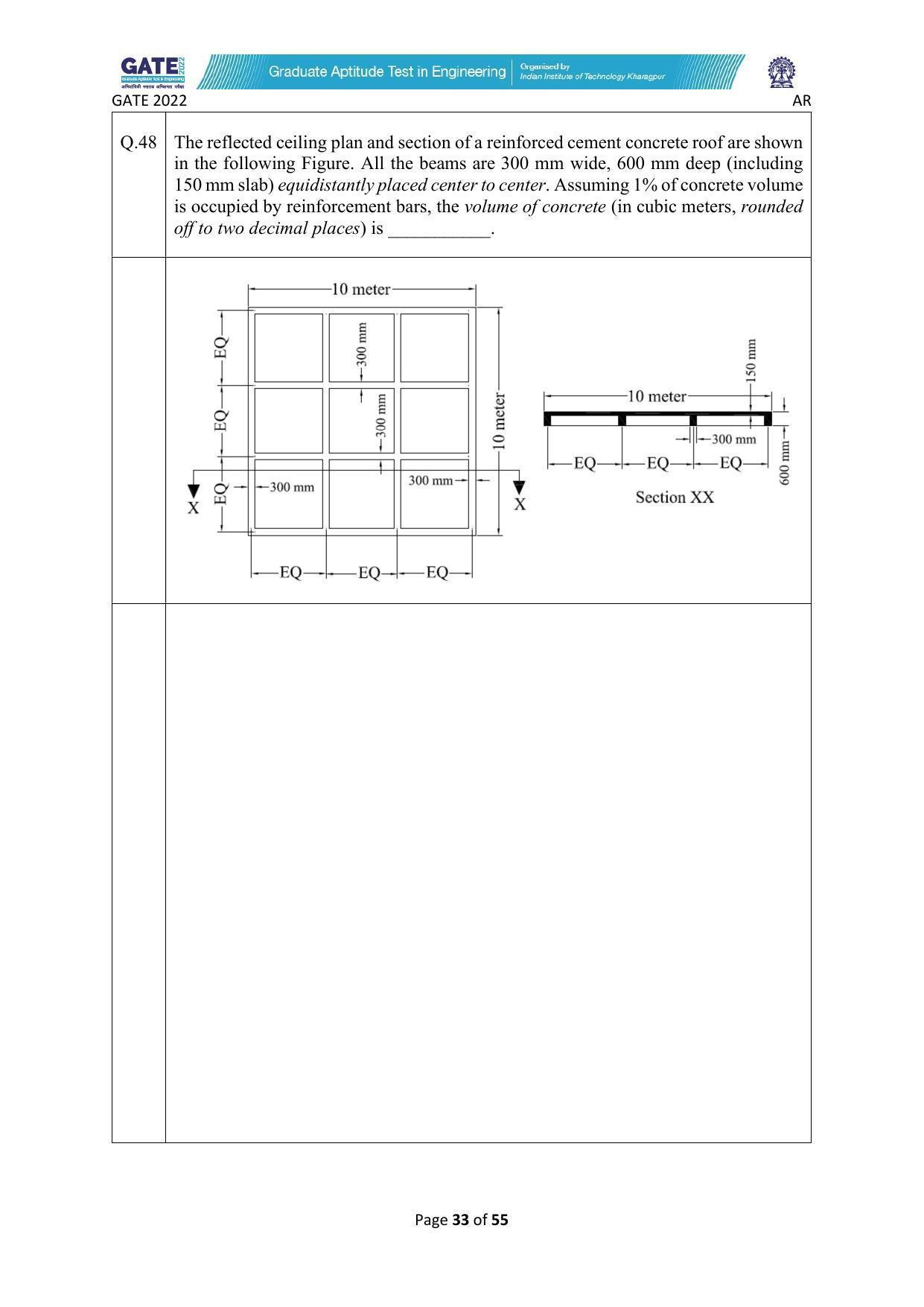 GATE 2022 Architecture and Planning (AR) Question Paper - Page 33