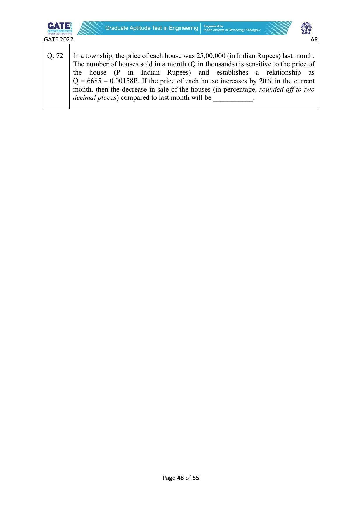 GATE 2022 Architecture and Planning (AR) Question Paper - Page 48