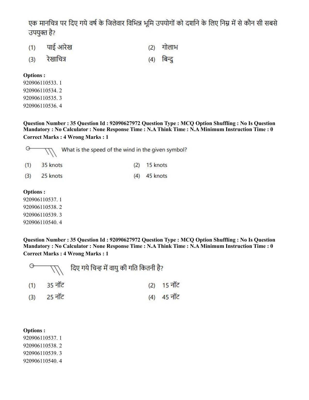 CUET PG 2023: COQP02 – Applied Geography and Geoinformatics (Hin) - Shift 1 (26-06-2023) Question Paper - Page 30