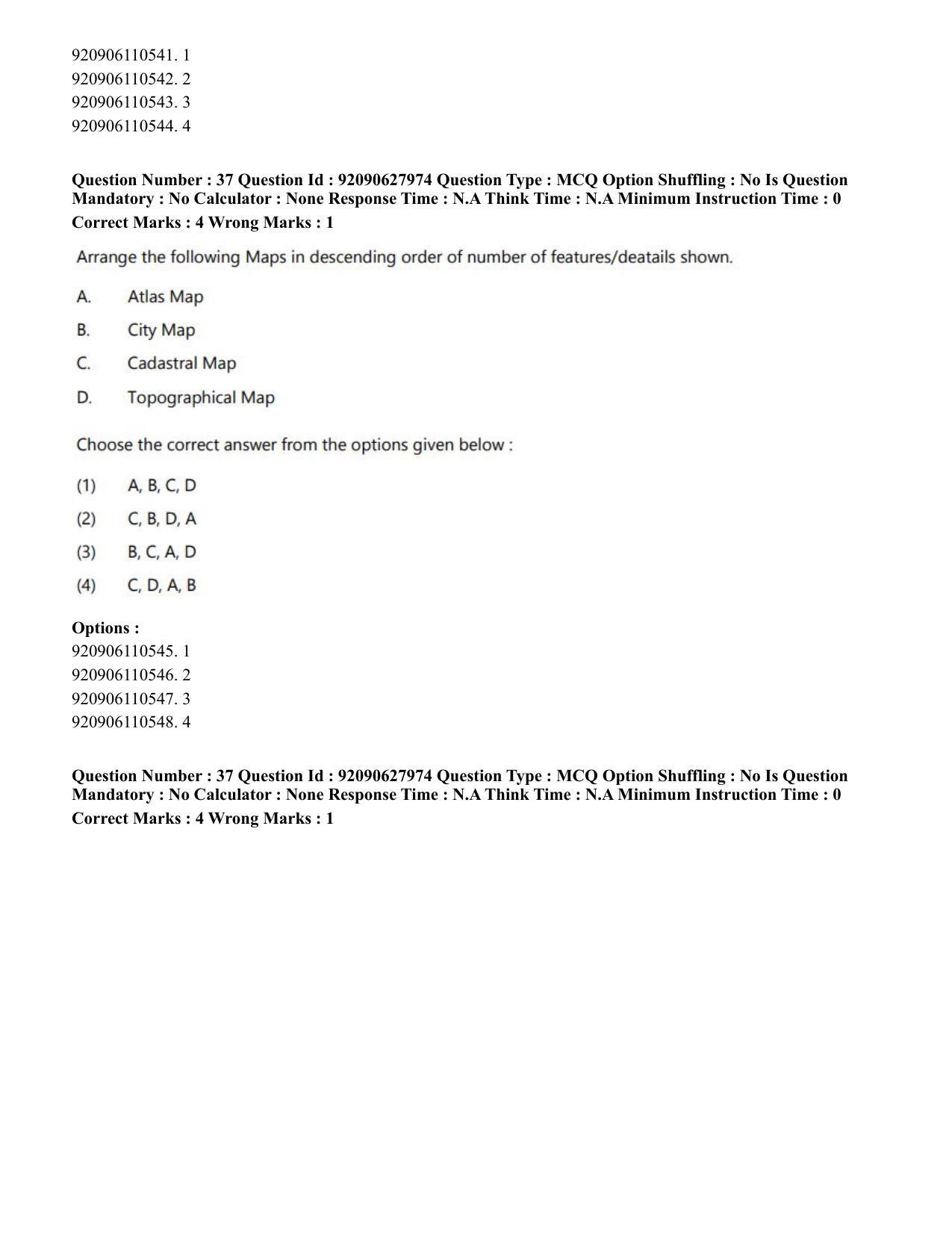 CUET PG 2023: COQP02 – Applied Geography and Geoinformatics (Hin) - Shift 1 (26-06-2023) Question Paper - Page 32