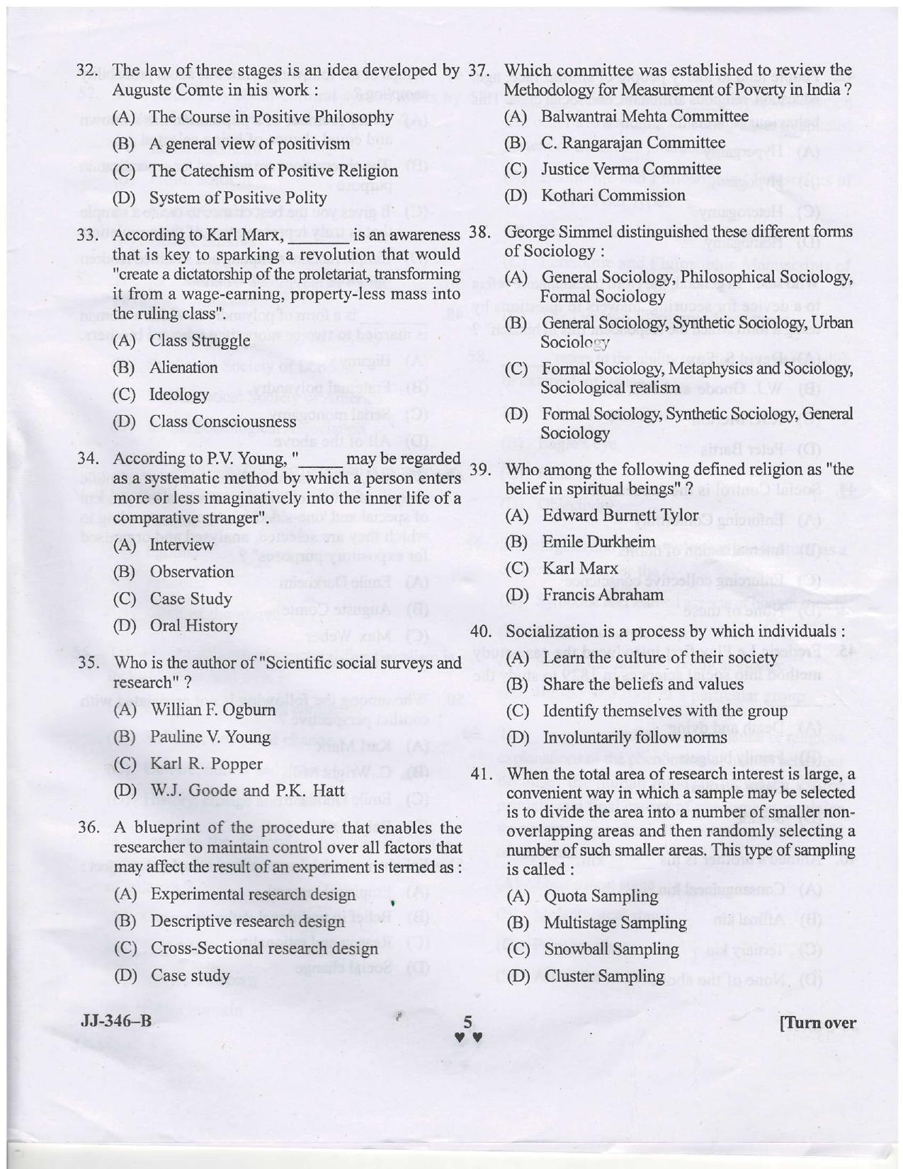 KUET 2024 M.A. Sociology Question Paper - Page 20
