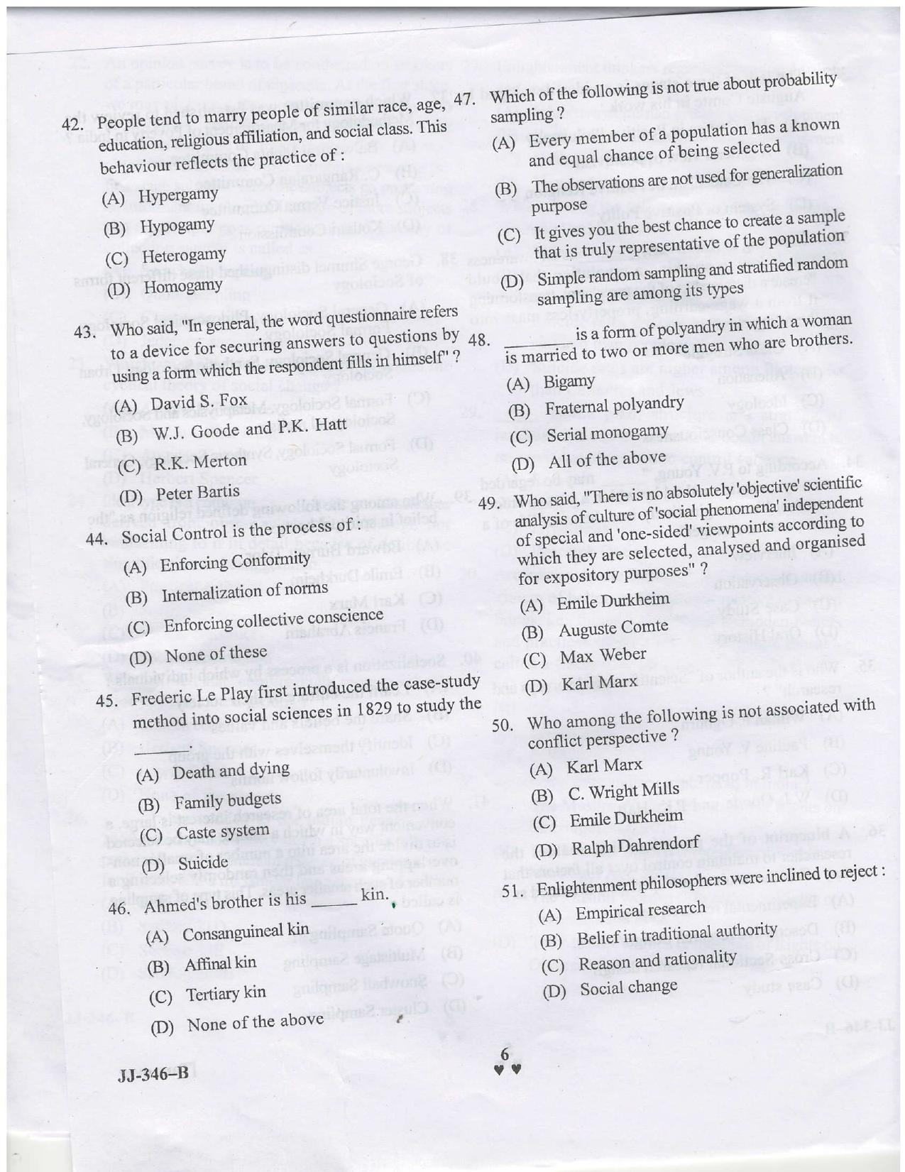 KUET 2024 M.A. Sociology Question Paper - Page 21