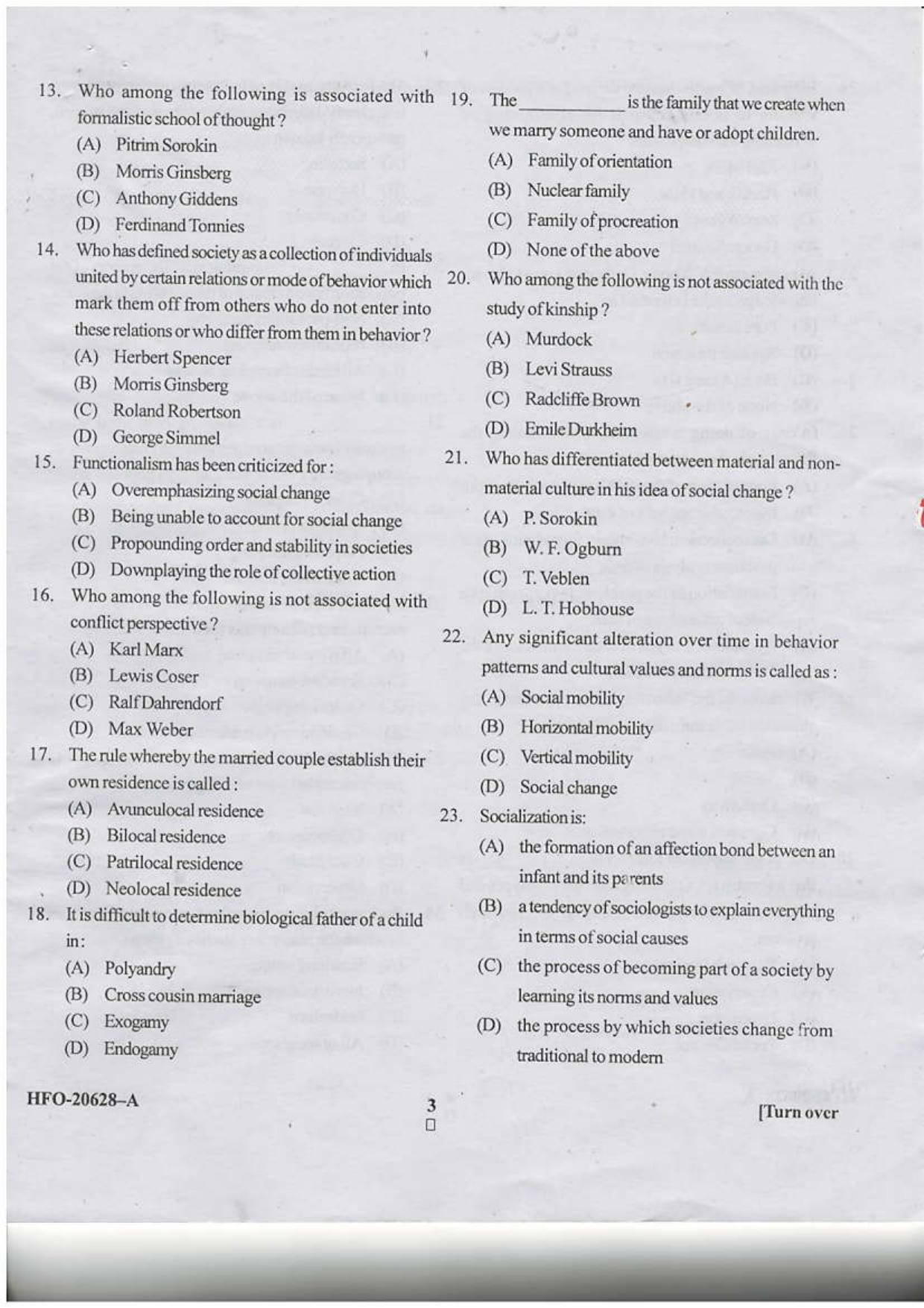 KUET 2024 M.A. Sociology Question Paper - Page 24