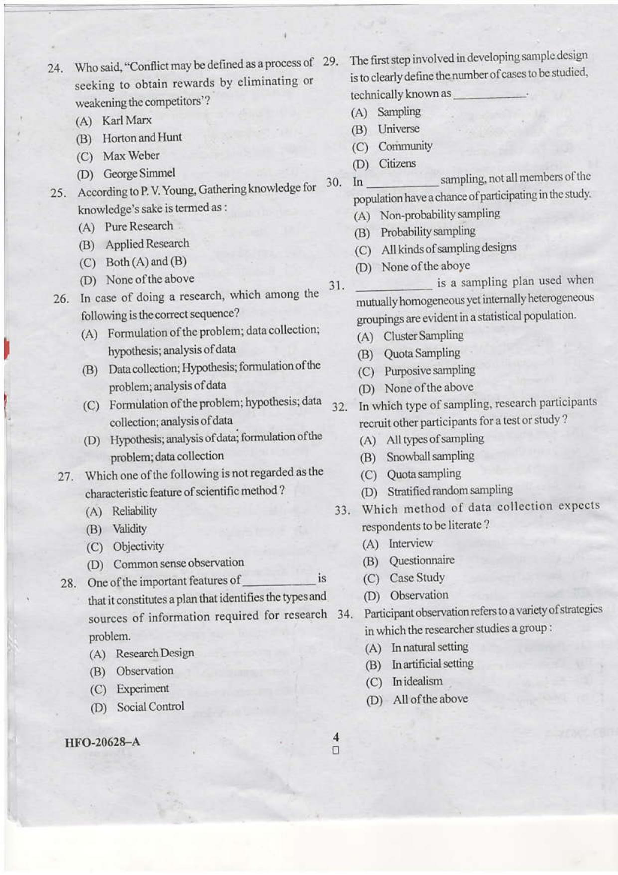 KUET 2024 M.A. Sociology Question Paper - Page 25