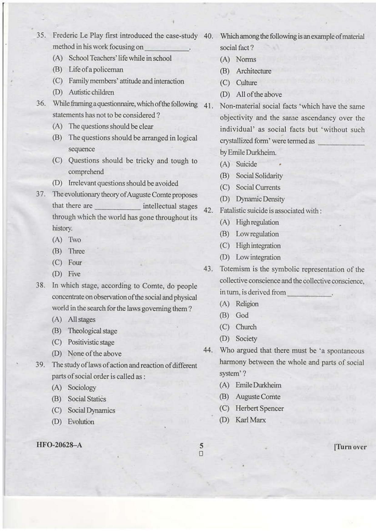 KUET 2024 M.A. Sociology Question Paper - Page 26
