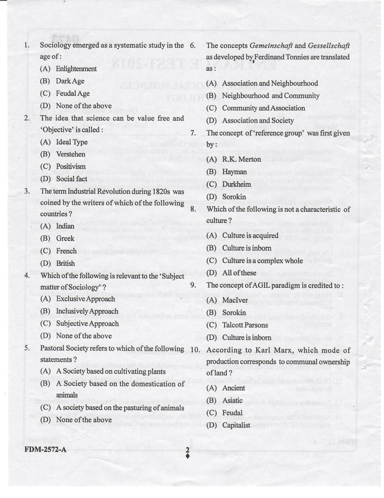 KUET 2024 M.A. Sociology Question Paper - Page 30