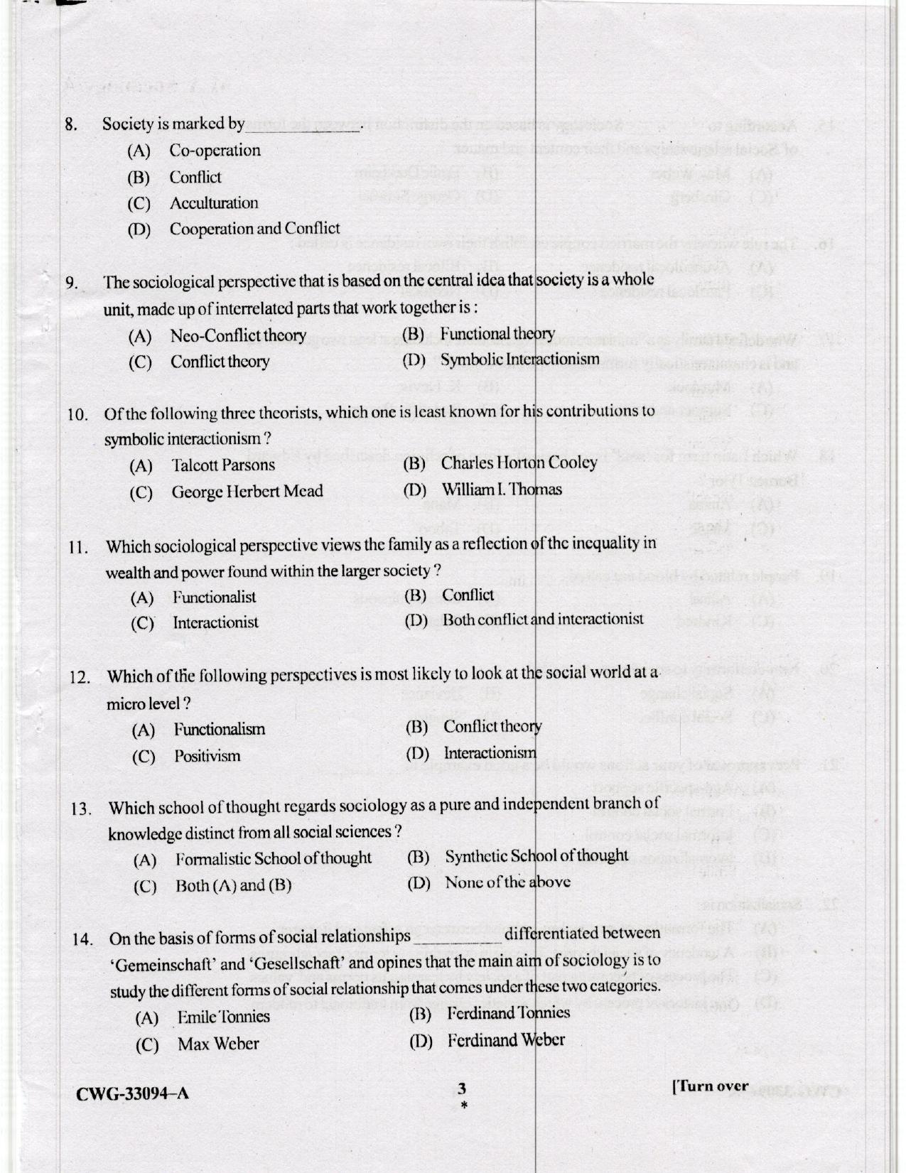 KUET 2024 M.A. Sociology Question Paper - Page 44