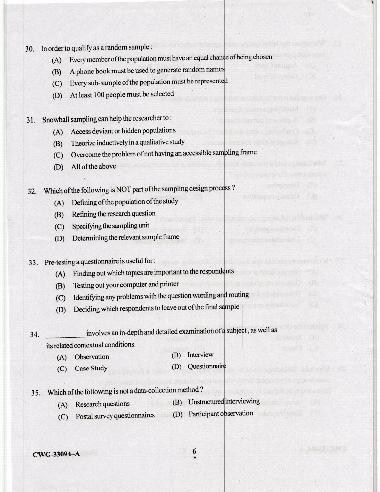 KUET 2024 M.A. Sociology Question Paper - Page 47