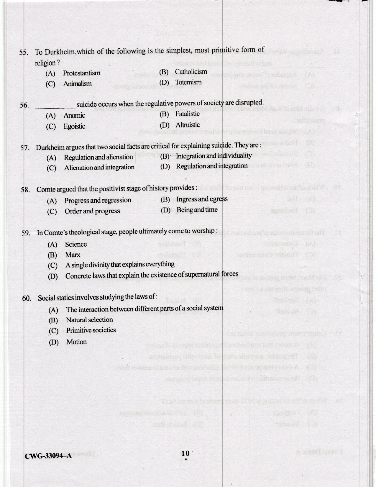 KUET 2024 M.A. Sociology Question Paper - Page 51