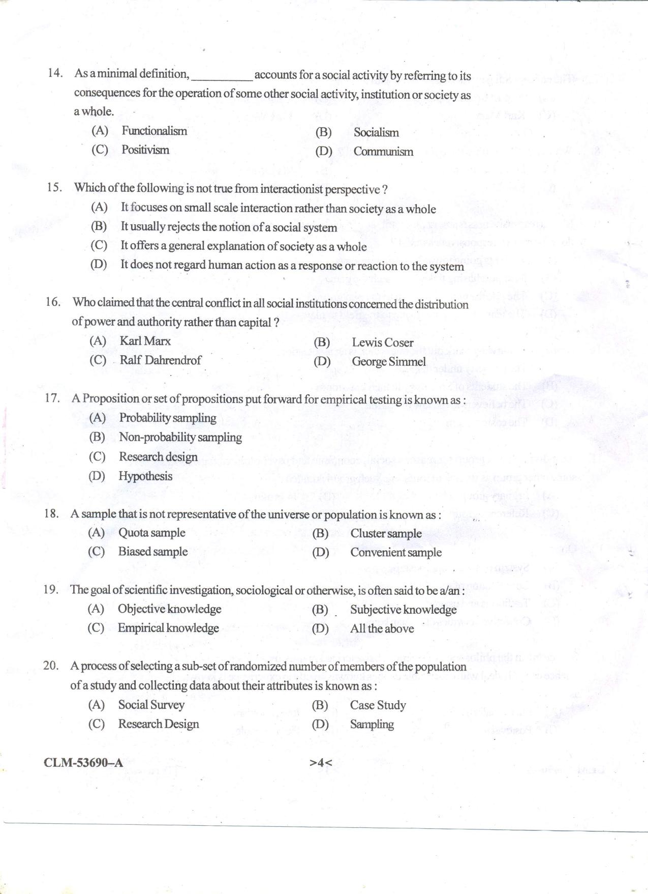 KUET 2024 M.A. Sociology Question Paper - Page 54