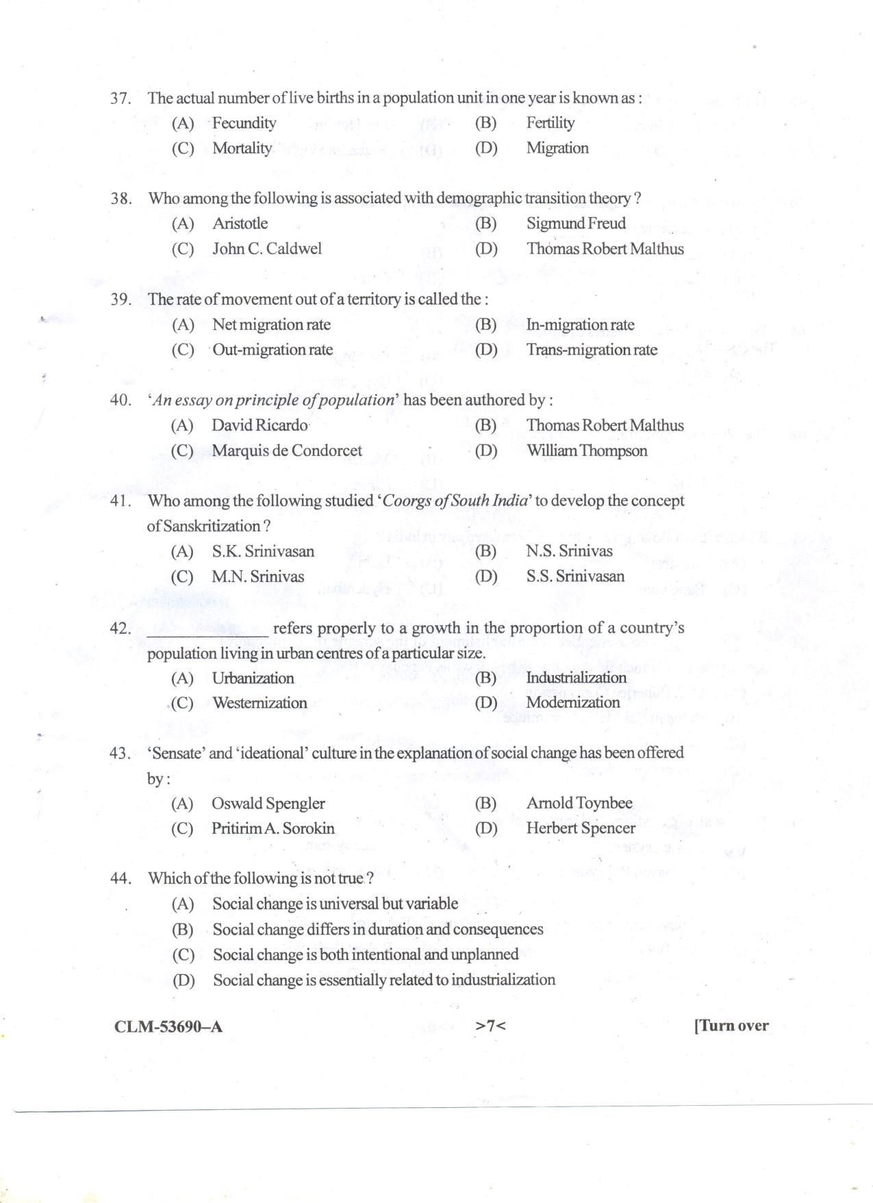 KUET 2024 M.A. Sociology Question Paper - Page 57