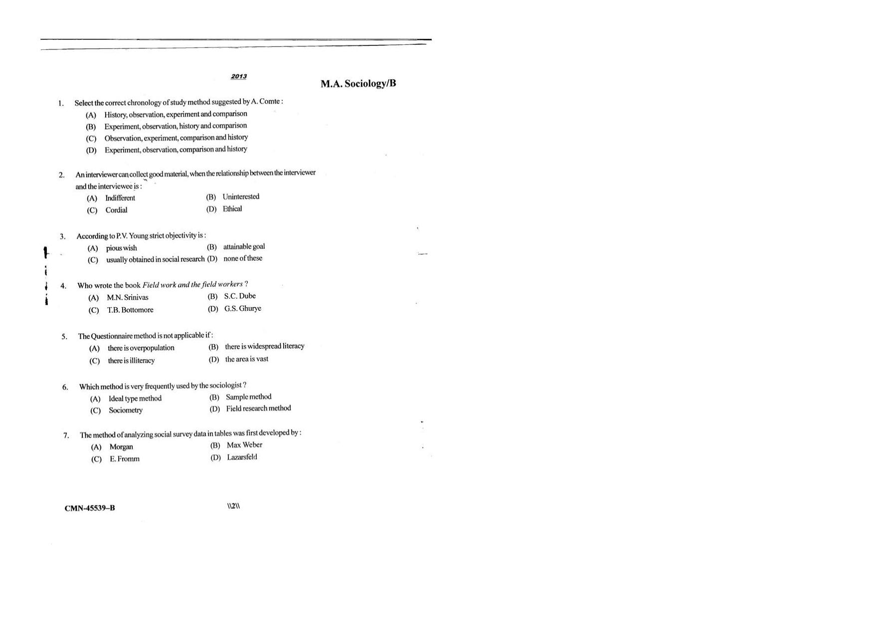 KUET 2024 M.A. Sociology Question Paper - Page 60