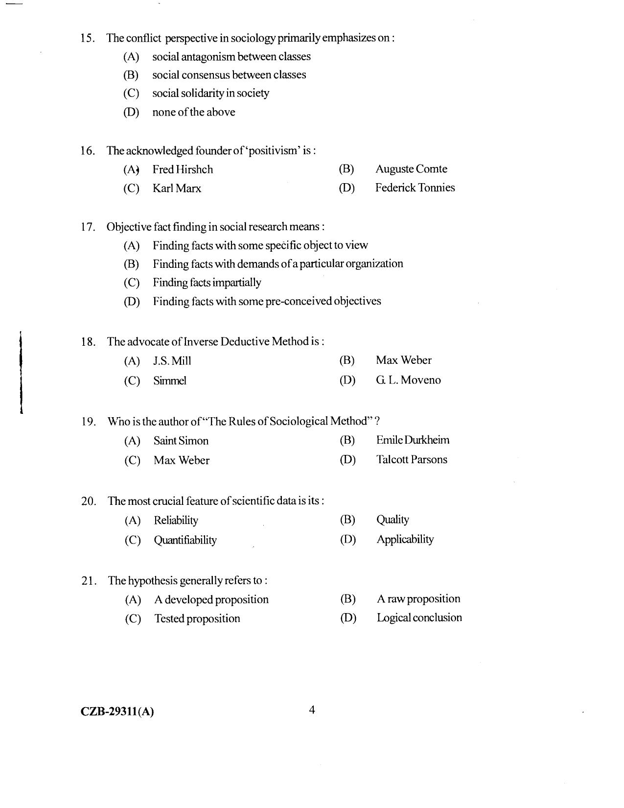 KUET 2024 M.A. Sociology Question Paper - Page 70