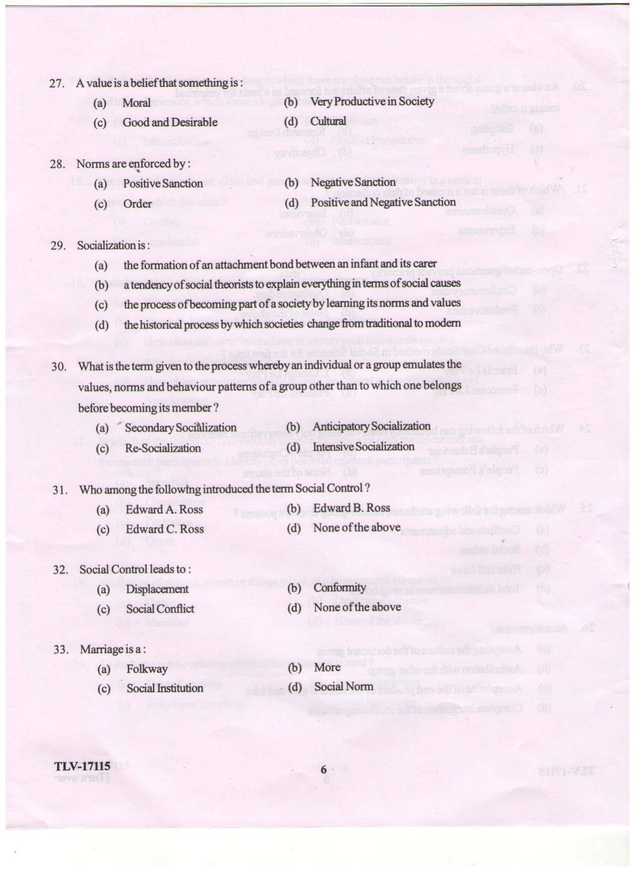 KUET 2024 M.A. Sociology Question Paper - Page 90
