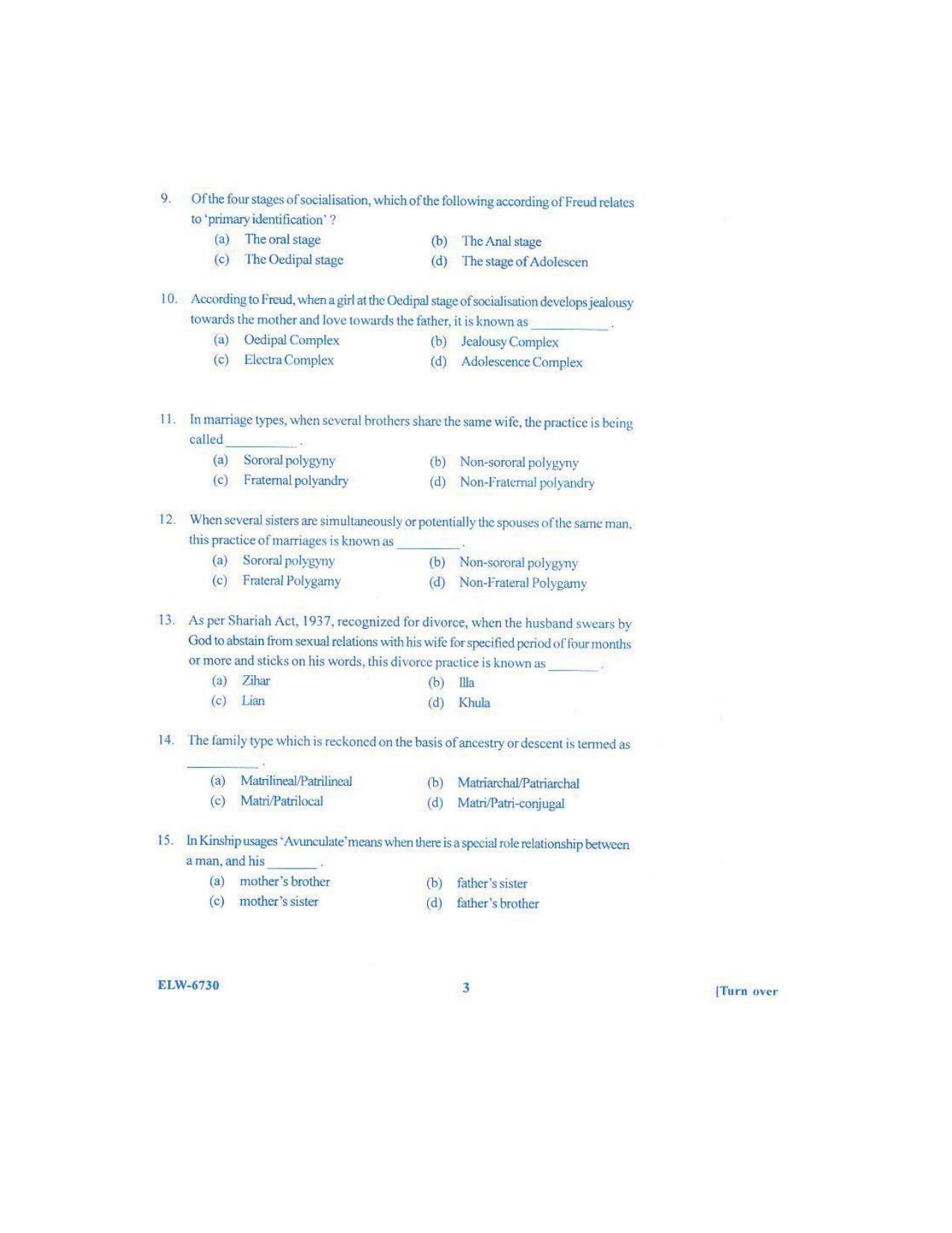 KUET 2024 M.A. Sociology Question Paper - Page 97