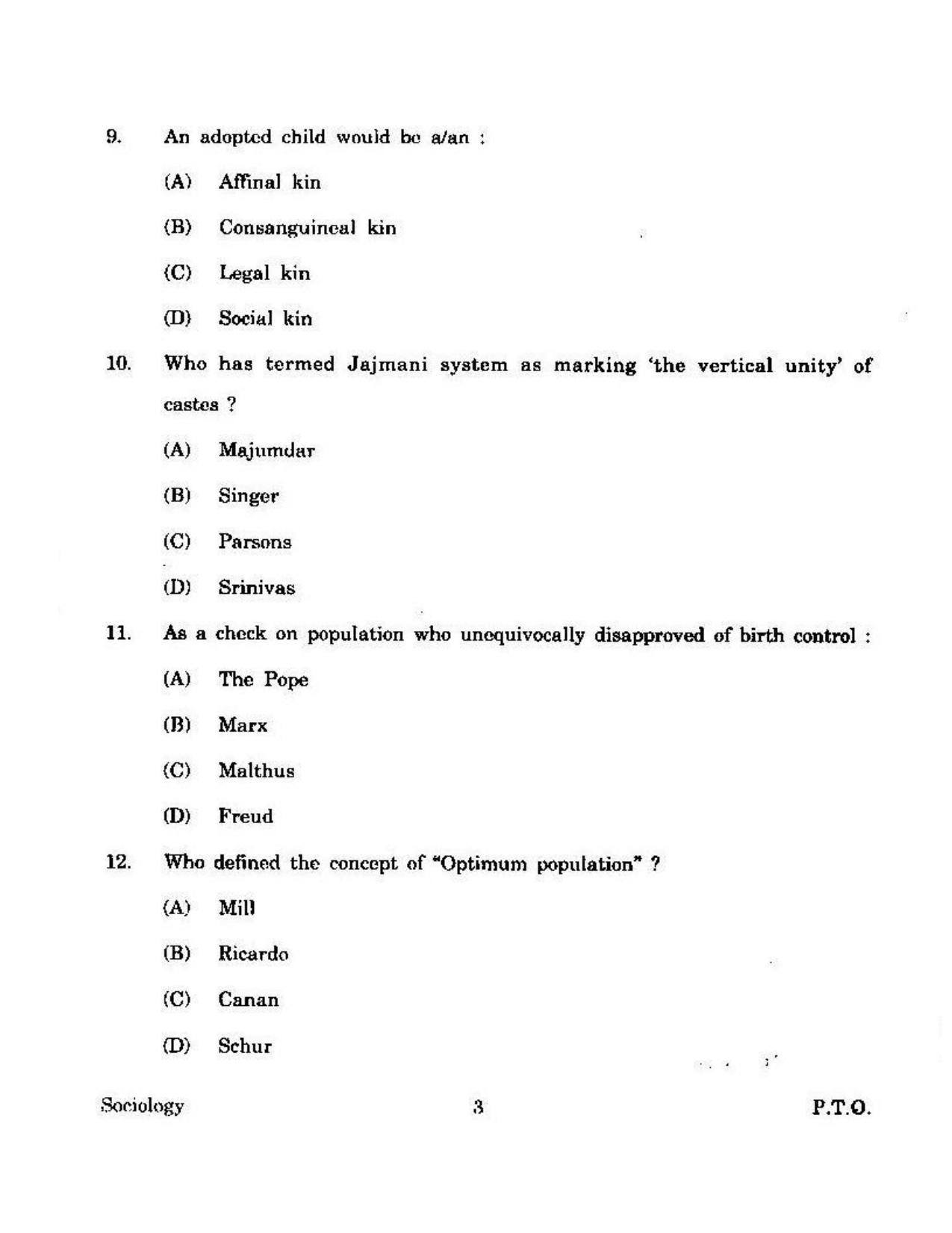 KUET 2024 M.A. Sociology Question Paper - Page 106