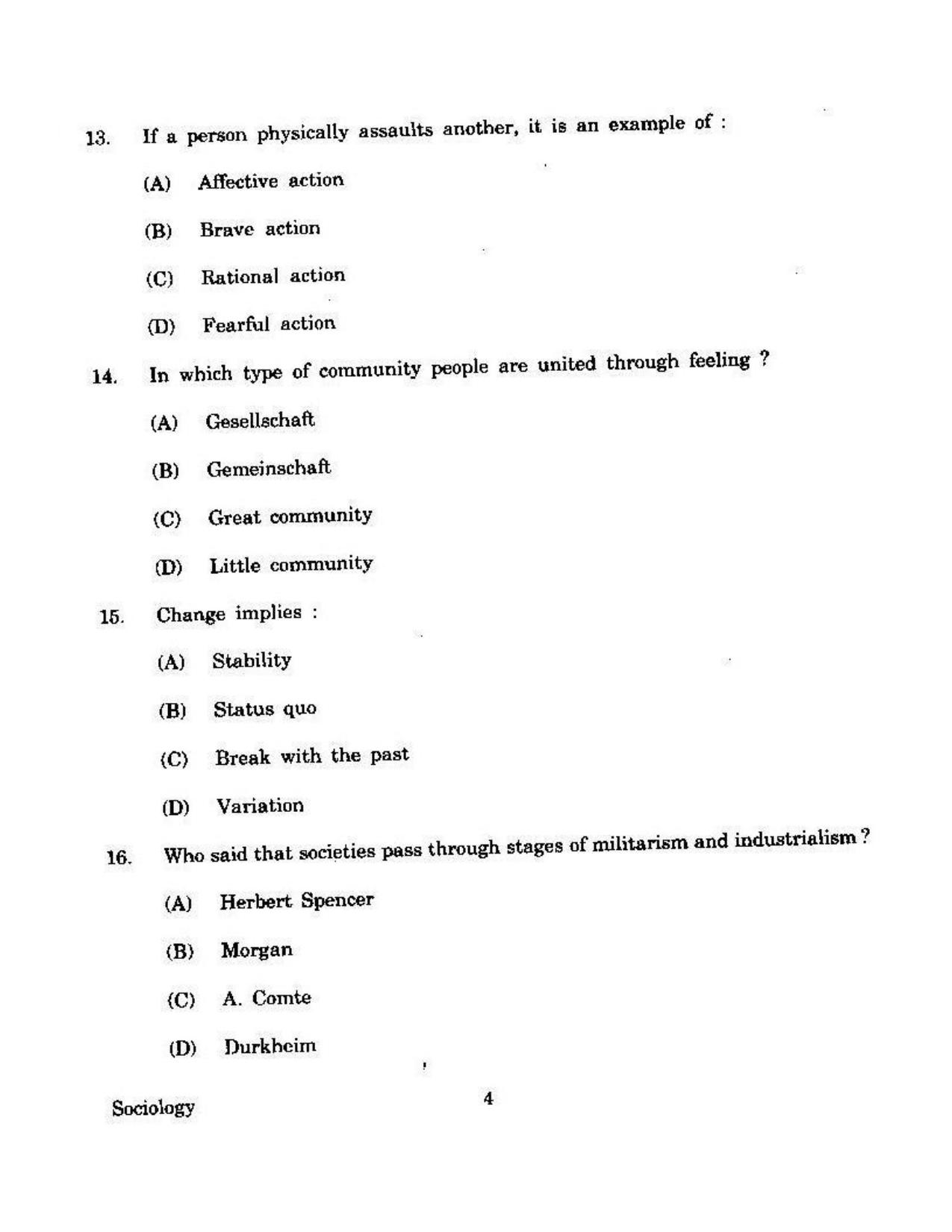 KUET 2024 M.A. Sociology Question Paper - Page 107